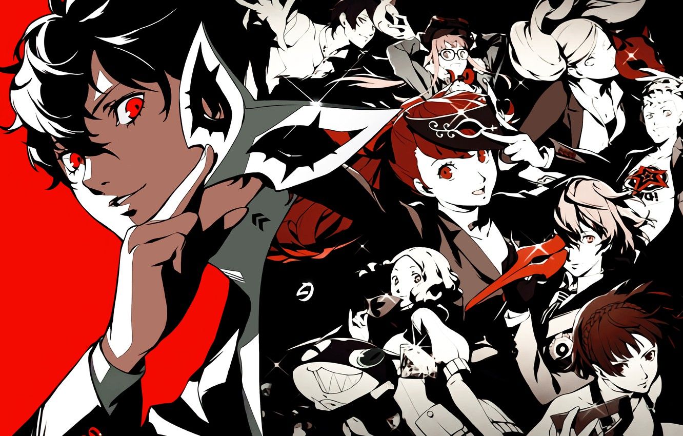 Wallpaper mask, characters, Person 5, Persona, Persona 5 Royal