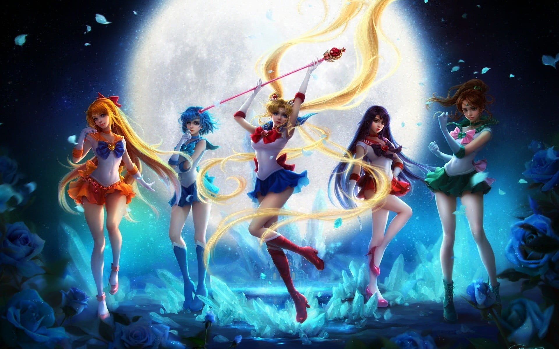 Sailor Moon, Sailor Mars, Sailor Mercury, Sailor Jupiter HD