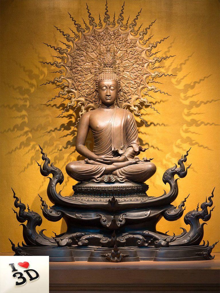 Kayra Décor Spirit of Zen Lord Buddha Design 3D Print Wallpaper