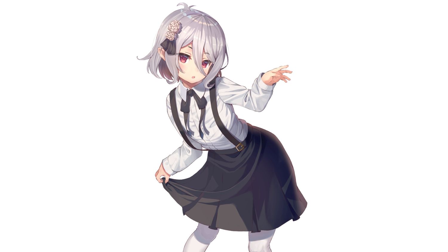 bow gray hair kokkoro loli pantyhose pointed ears princess connect
