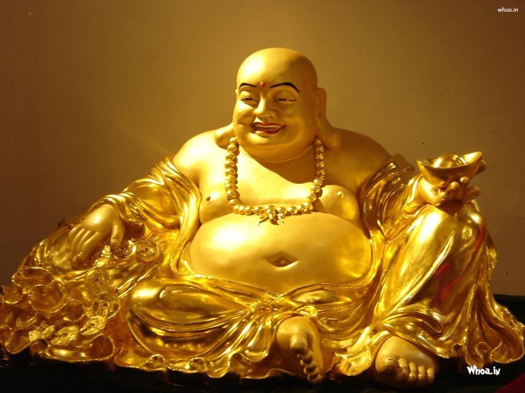 Wallpaper Painting Laughing Buddha