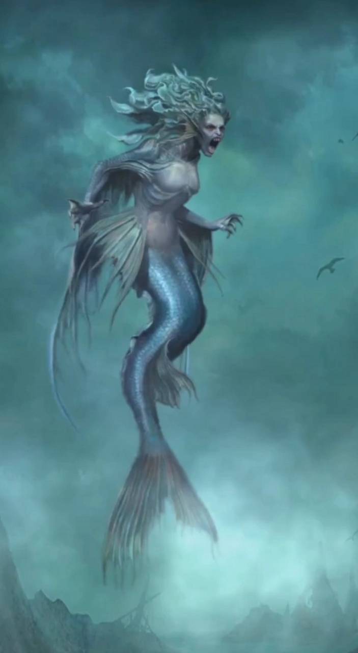 Scary mermaid wallpaper
