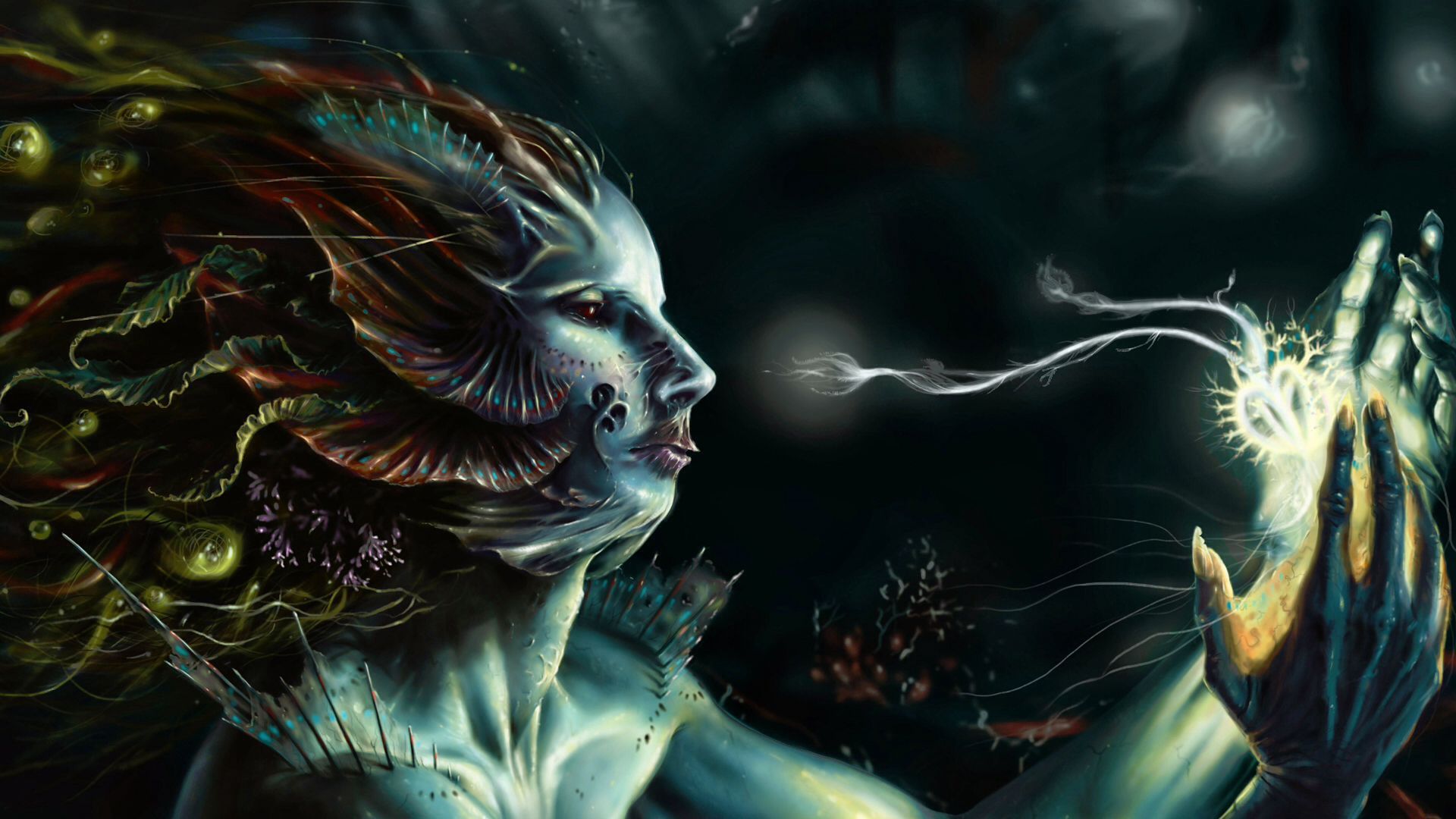 Damsel of the Deep. Mermaid wallpaper, Beautiful fantasy art