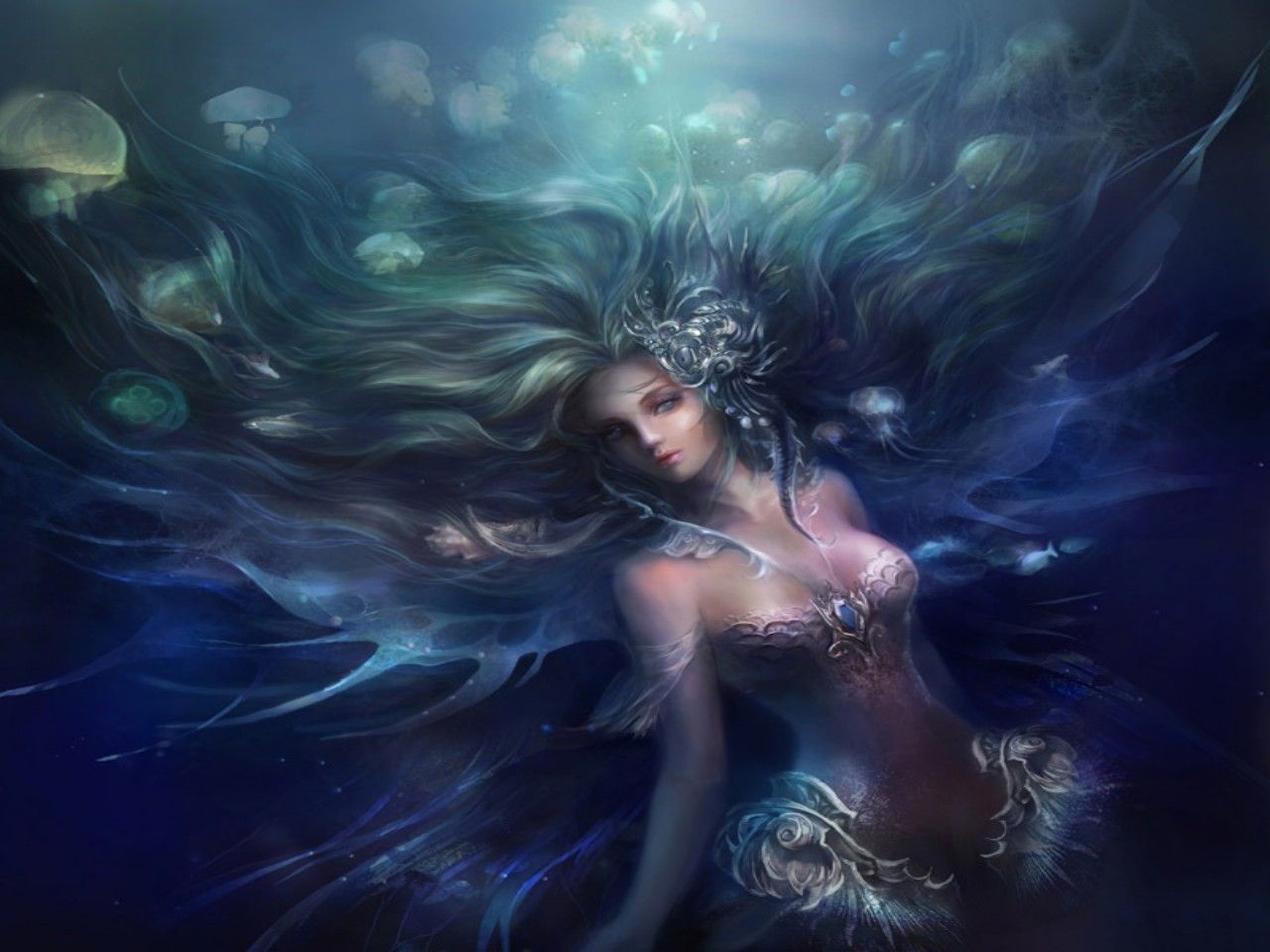 Free Adorable Fantasy Mermaid Wallpaper