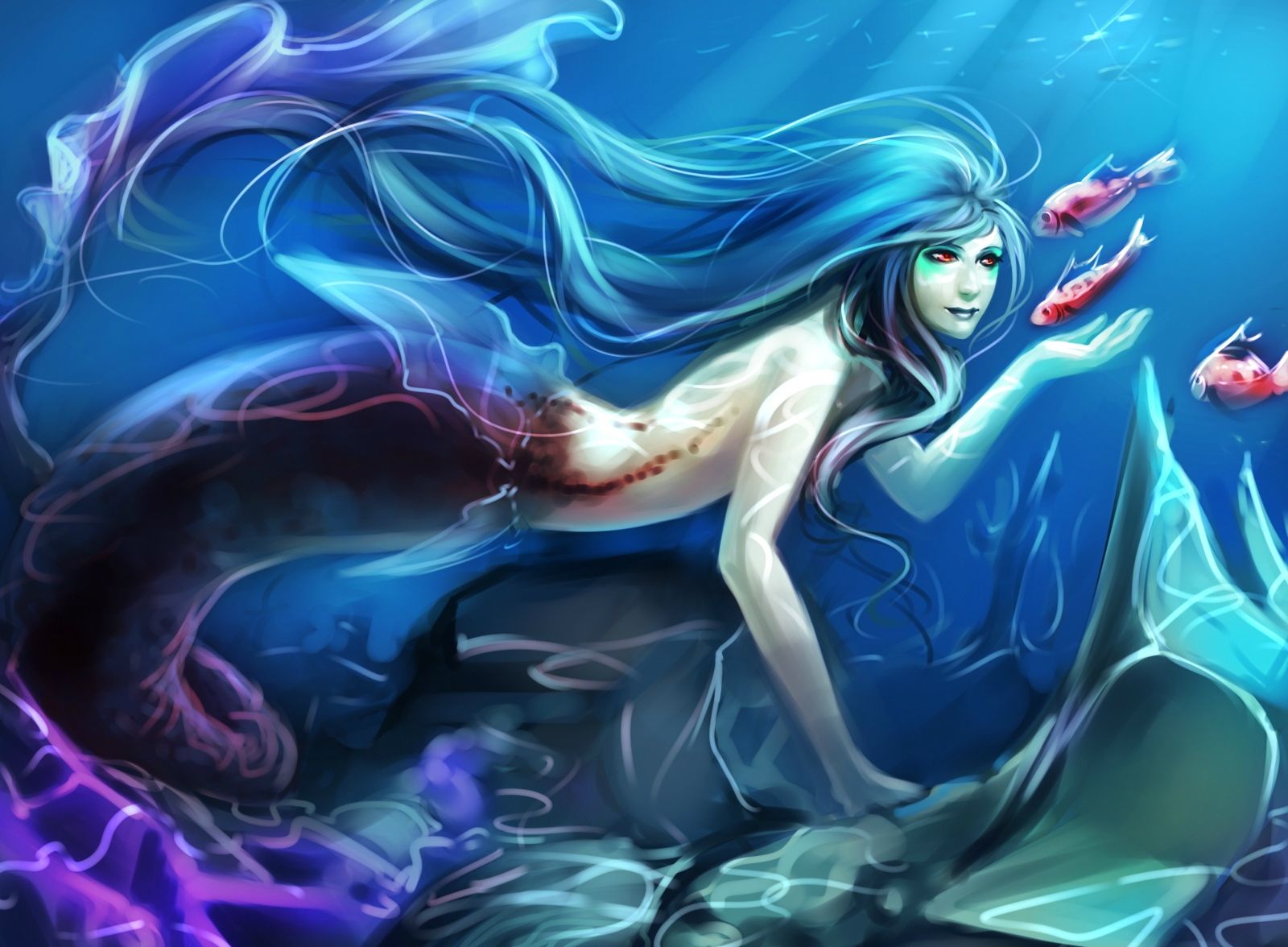 Mermaid Desktop Background. Beautiful