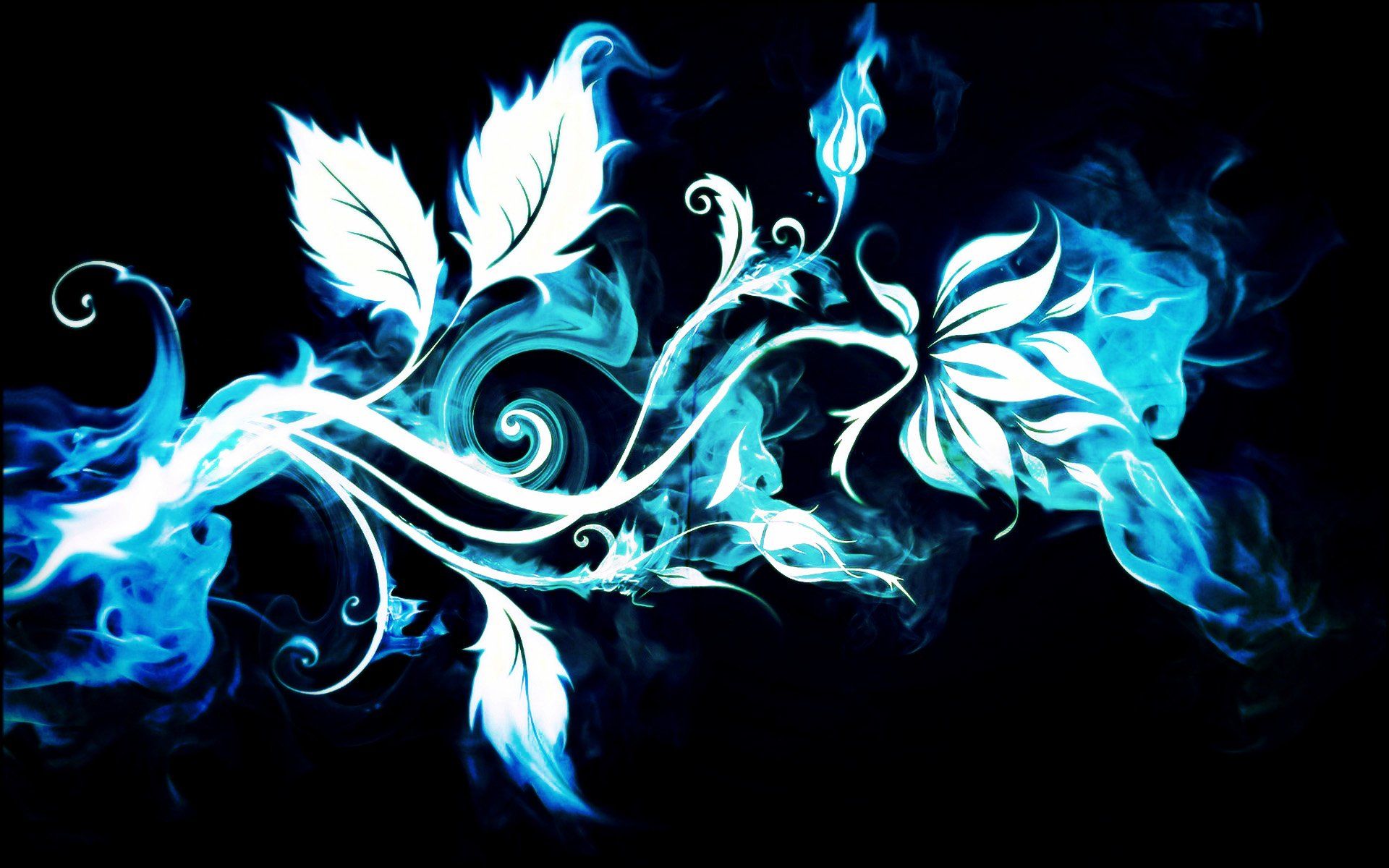 Blue Smoke Flower HD Wallpaper