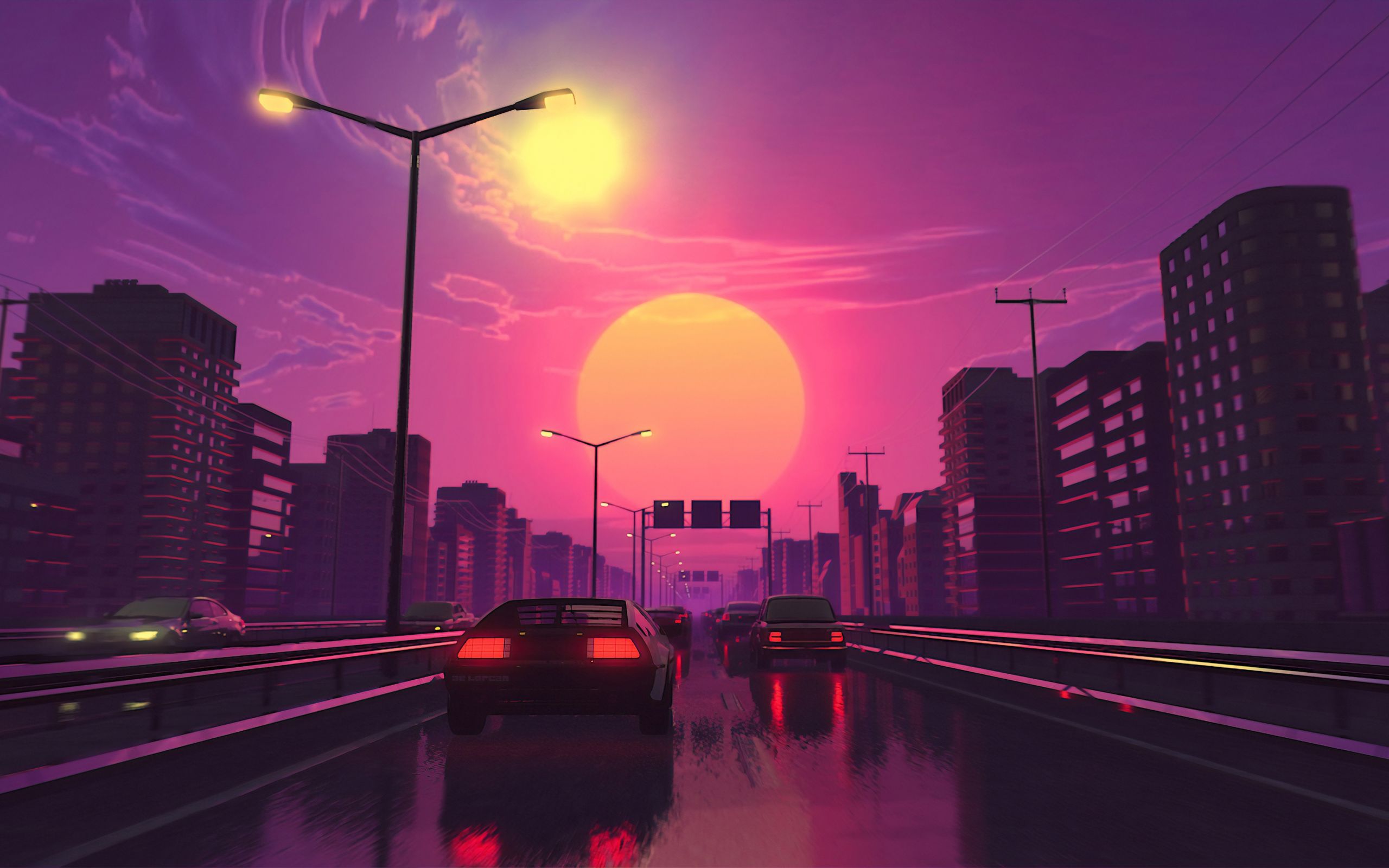 Wallpaper of Artistic, Retro Wave, Car background & HD image