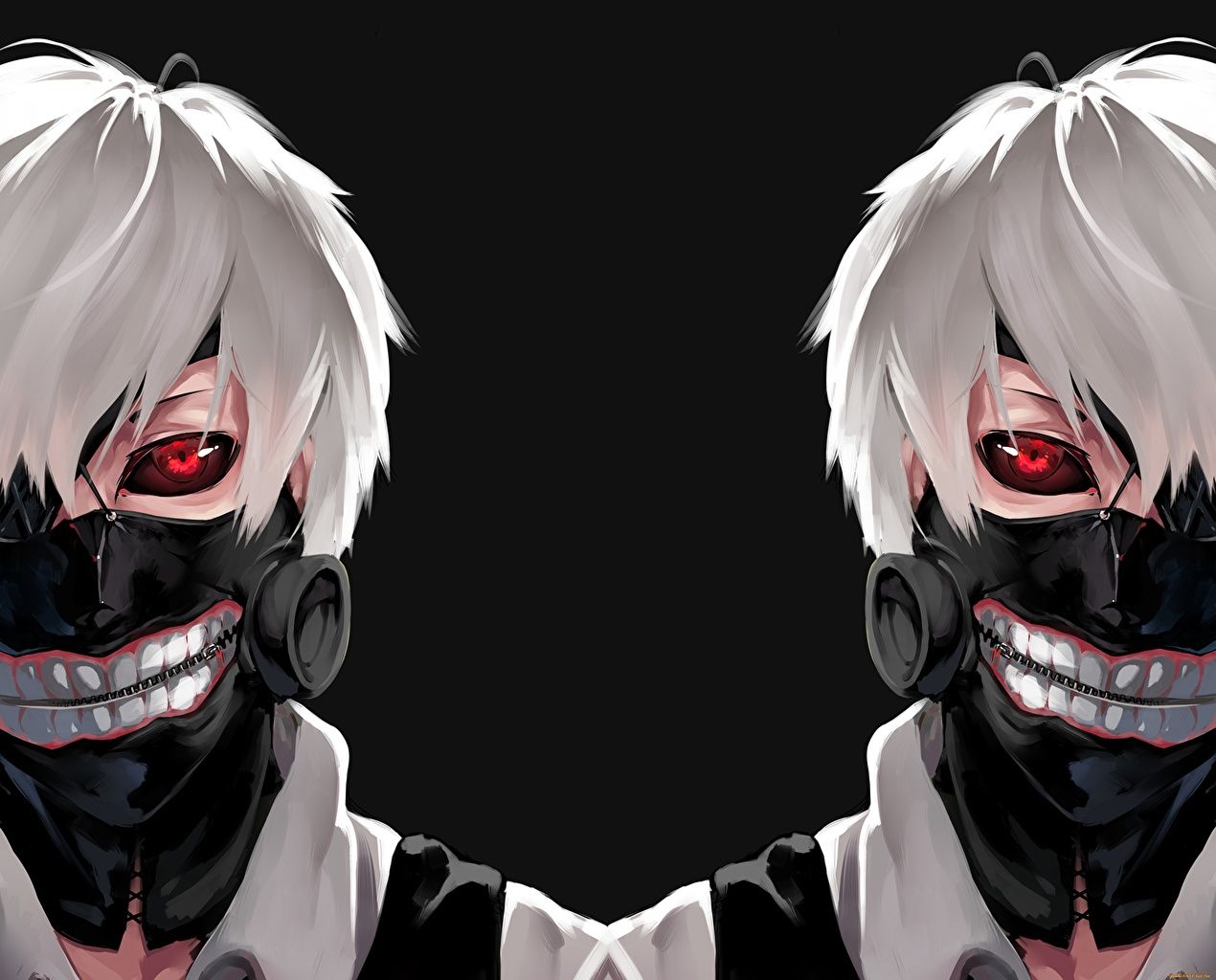 Desktop Wallpaper Tokyo Ghoul teenage guy kaneki ken Anime Masks