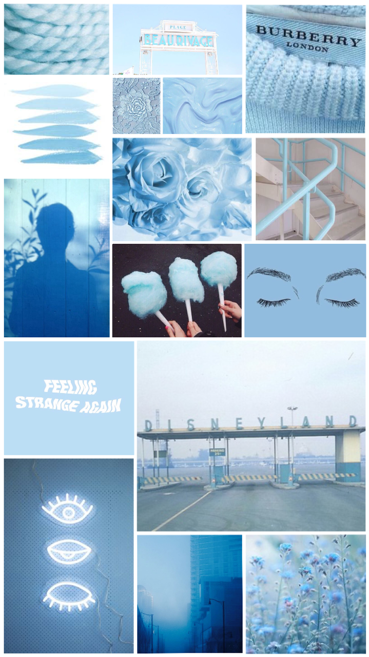 Baby Blue Aesthetic Wallpaper Collage HD New