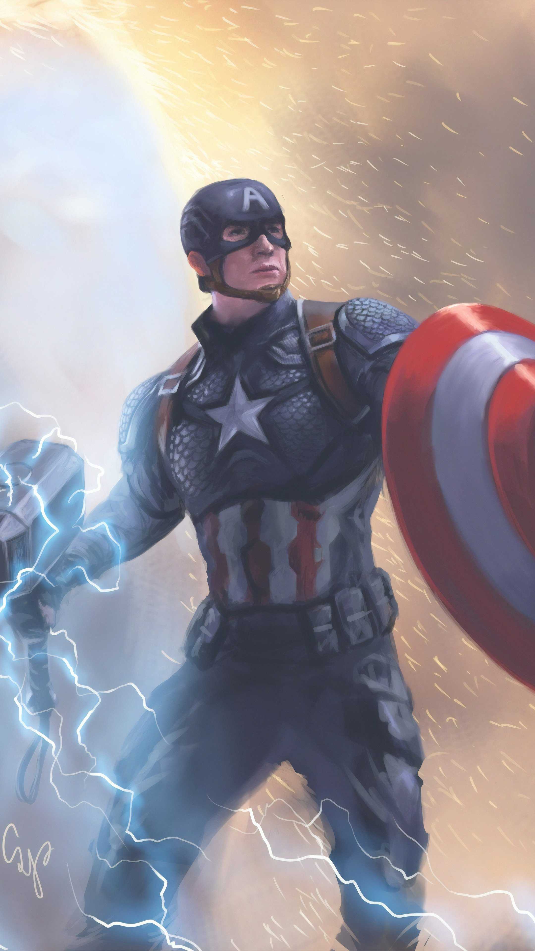 Captain America Shield Hammer HD Wallpaper (2160x3840)