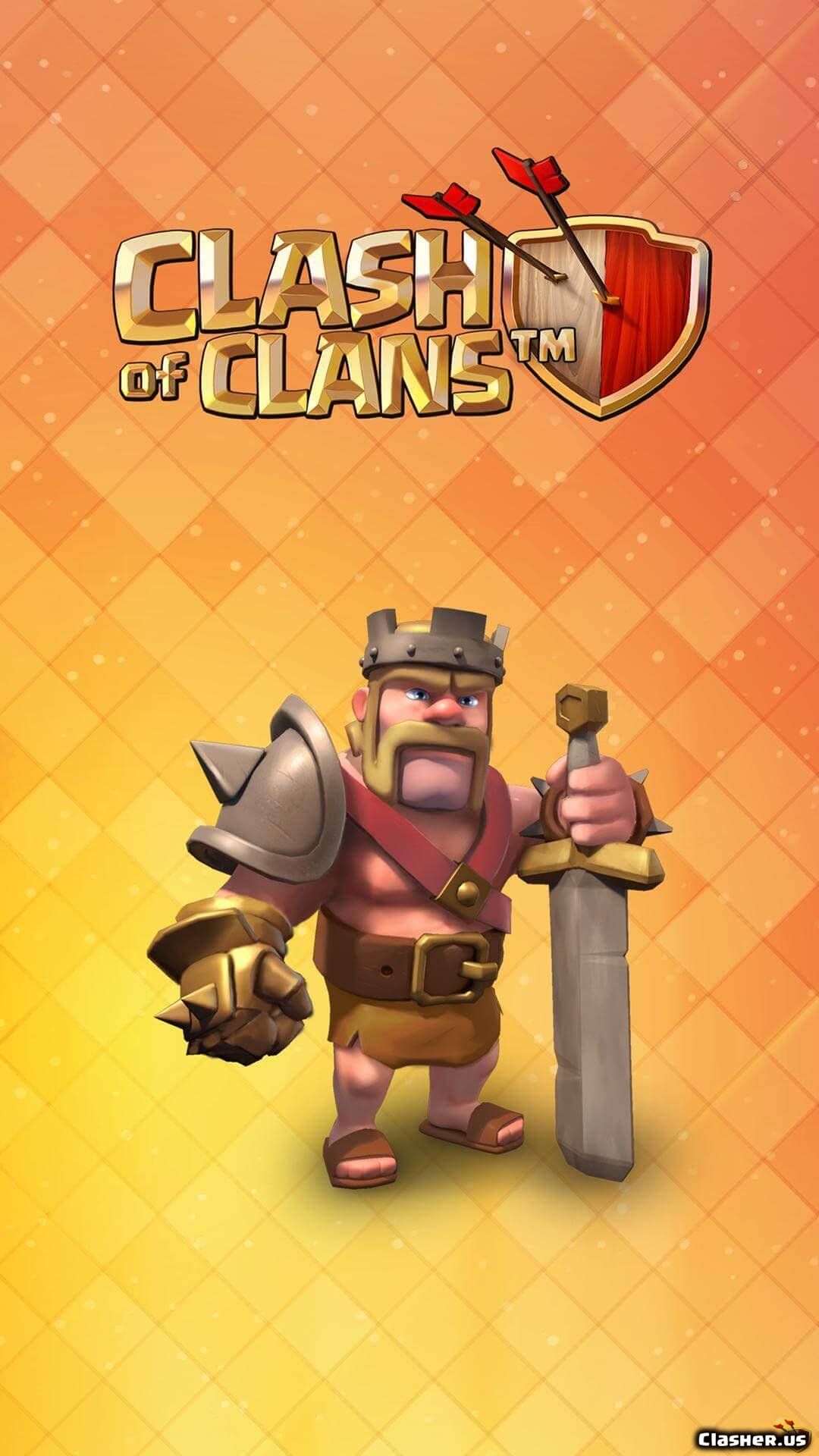 Barbarian King logo mobile of Clans Wallpaper
