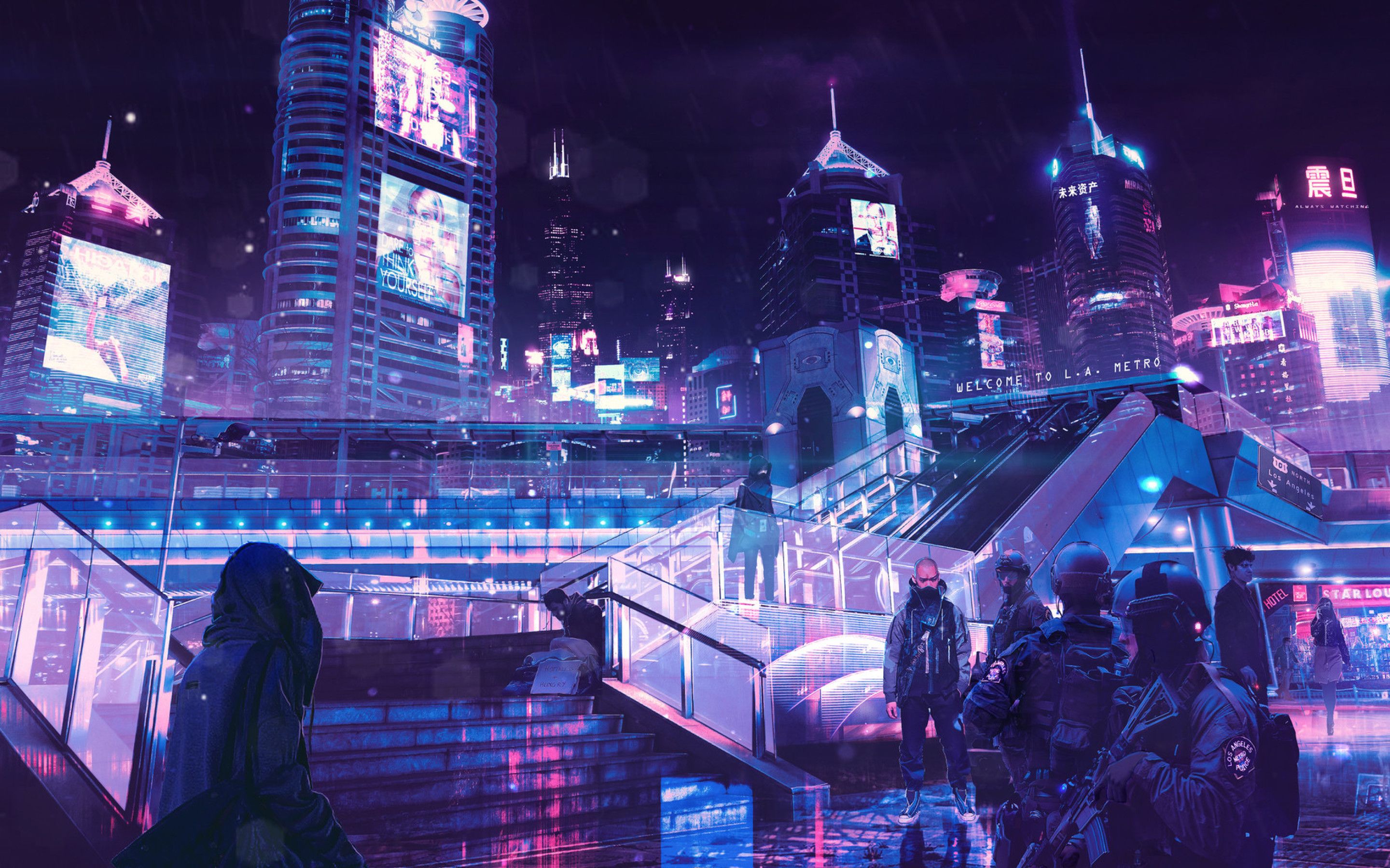 Cyberpunk Neon City Macbook Pro Retina HD 4k Wallpaper