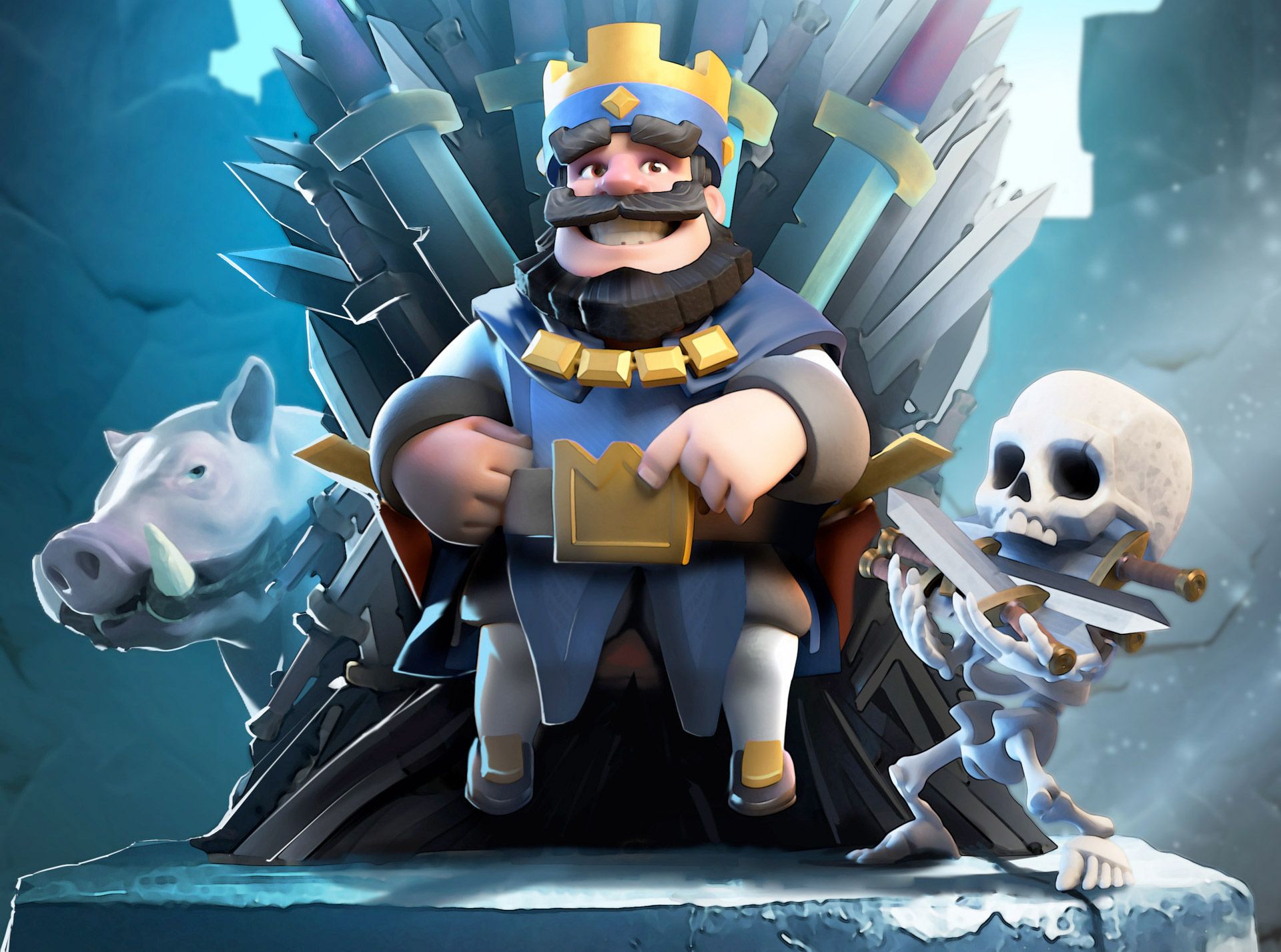Clash Royale Blue King HD Royale Wallpaper For iPhone