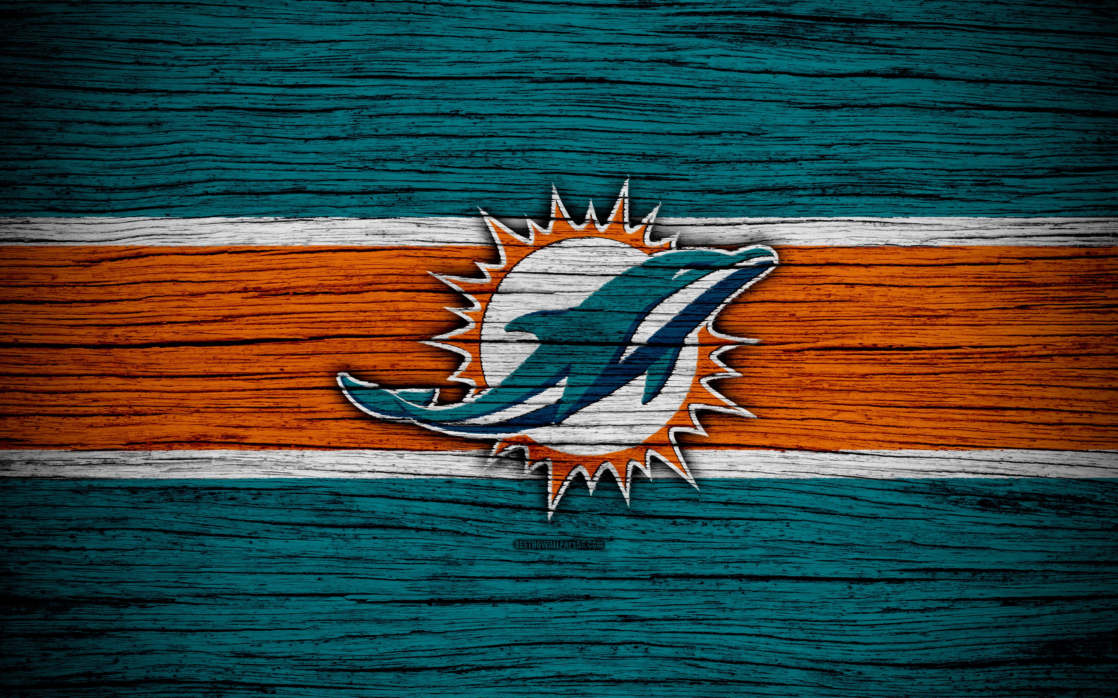 Download wallpaper Miami Dolphins, NFL, American Conference, 4k