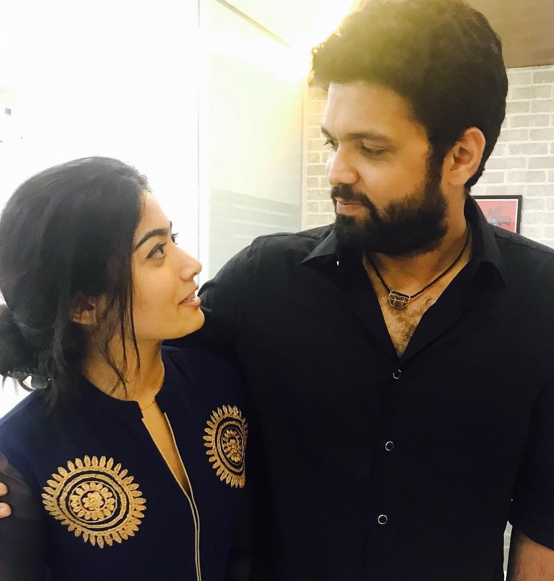 Rashmika mandanna with fiancee rakshit Shetty. Indian celebrities