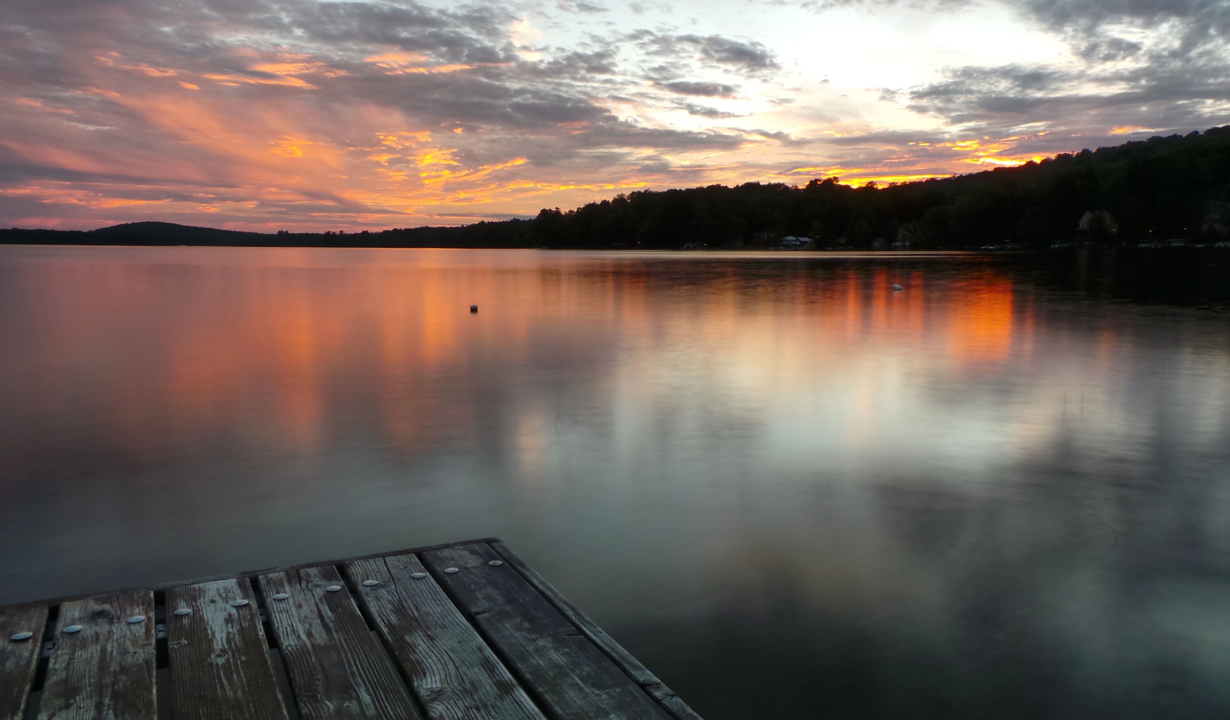 Colorful Sunset Lake View Picture. Download Free Image