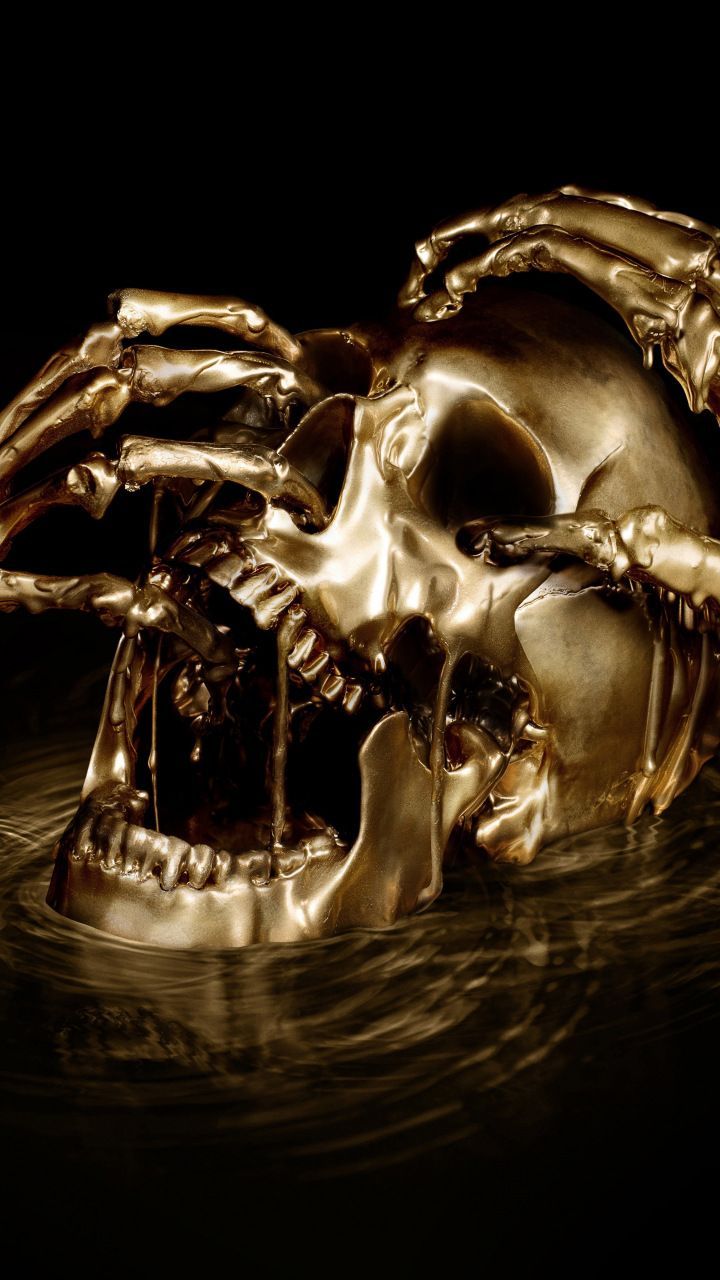 Skull, horror, black sails, digital art, 720x1280 wallpaper