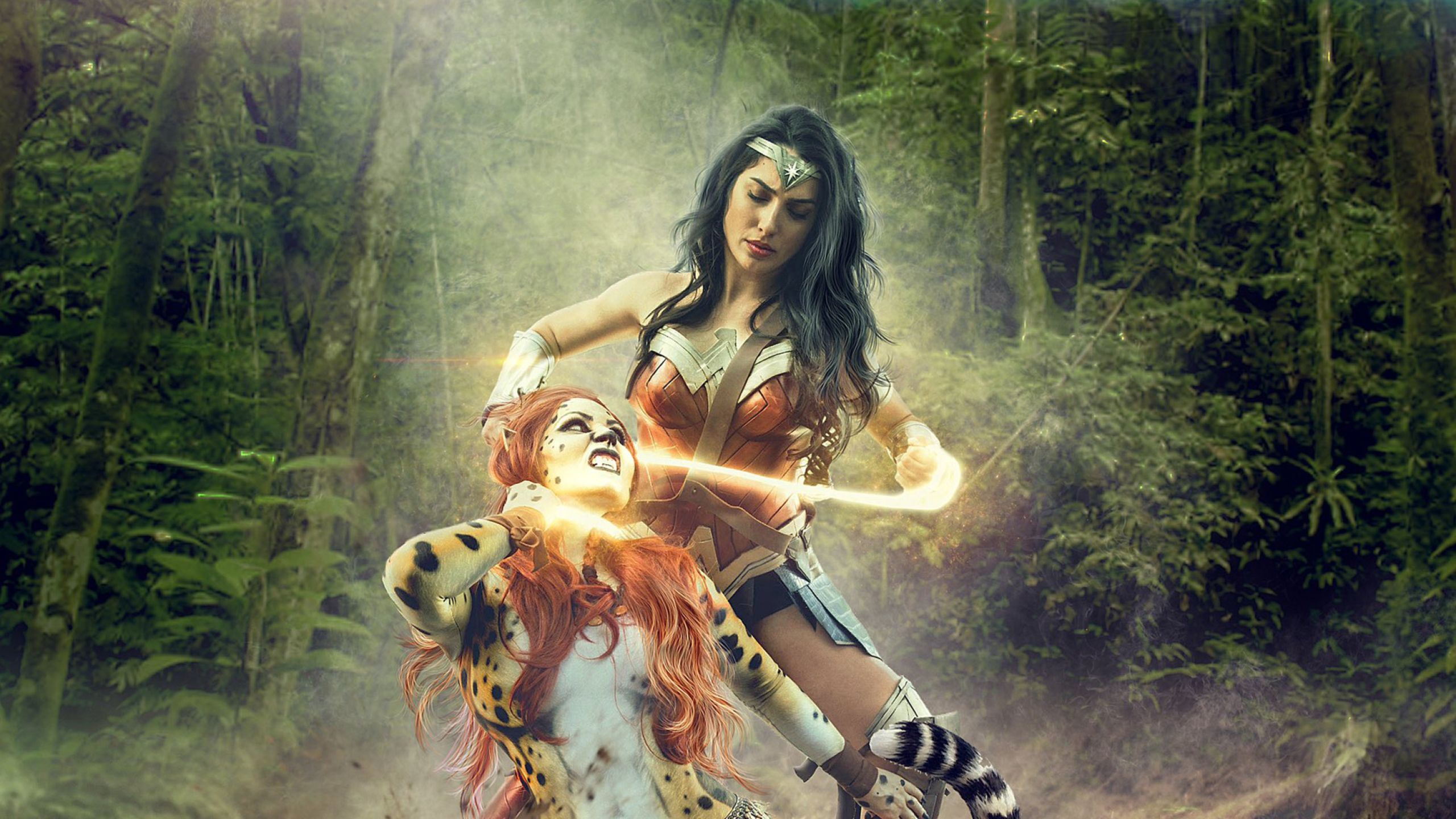 Wonder Woman vs Cheetah Art 1440P Resolution Wallpaper