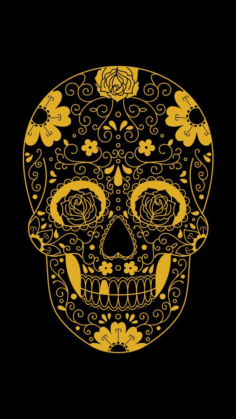 Gold Skull. Skull wallpaper, Skull wallpaper iphone, Sugar skull