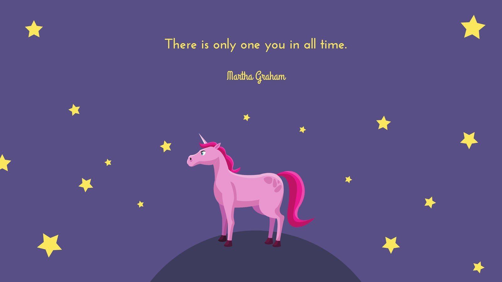 Purple Illustrated Unicorn Cute Desktop Wallpapers