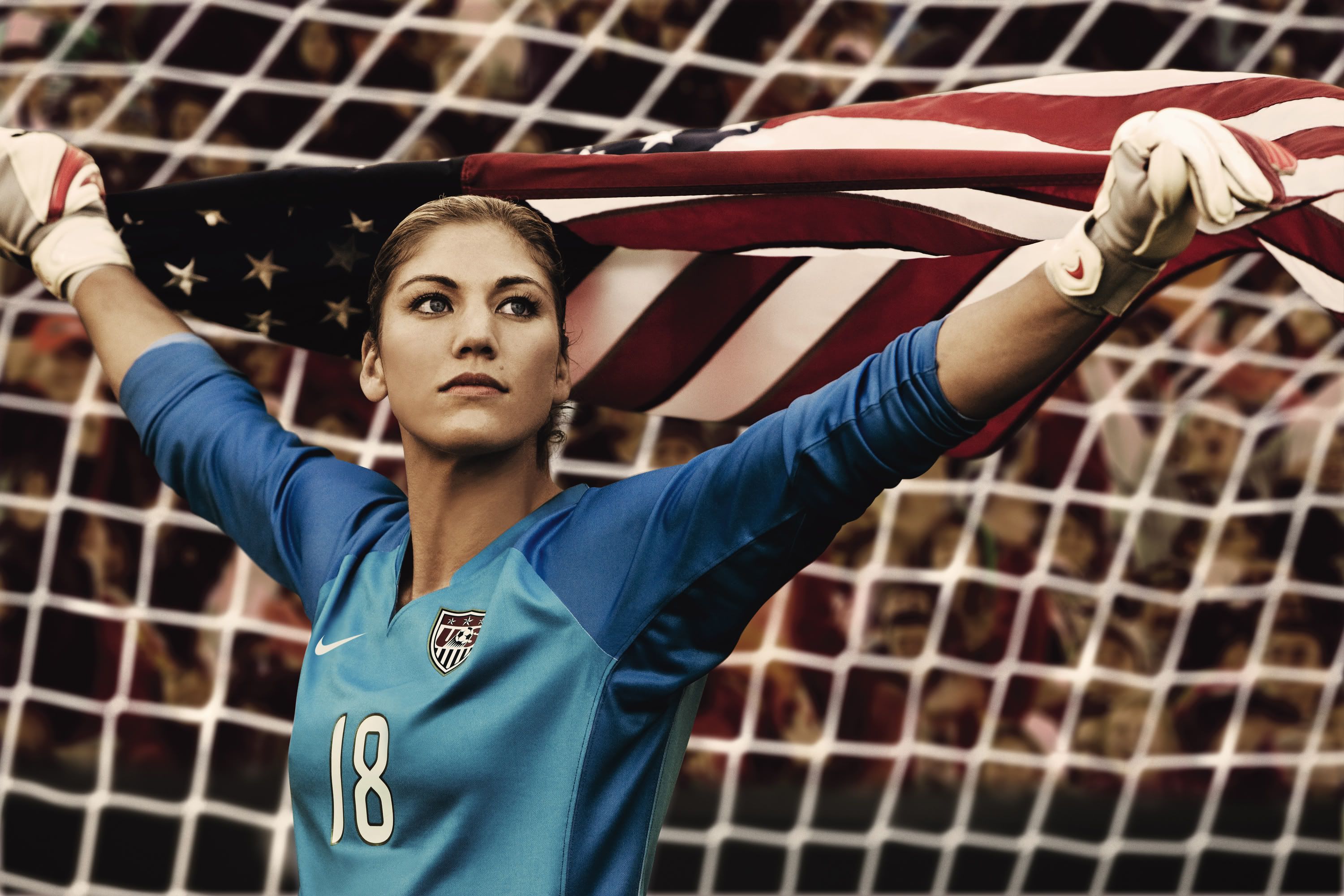 women, soccer, jersey, American Flag, Hope Solo wallpaper