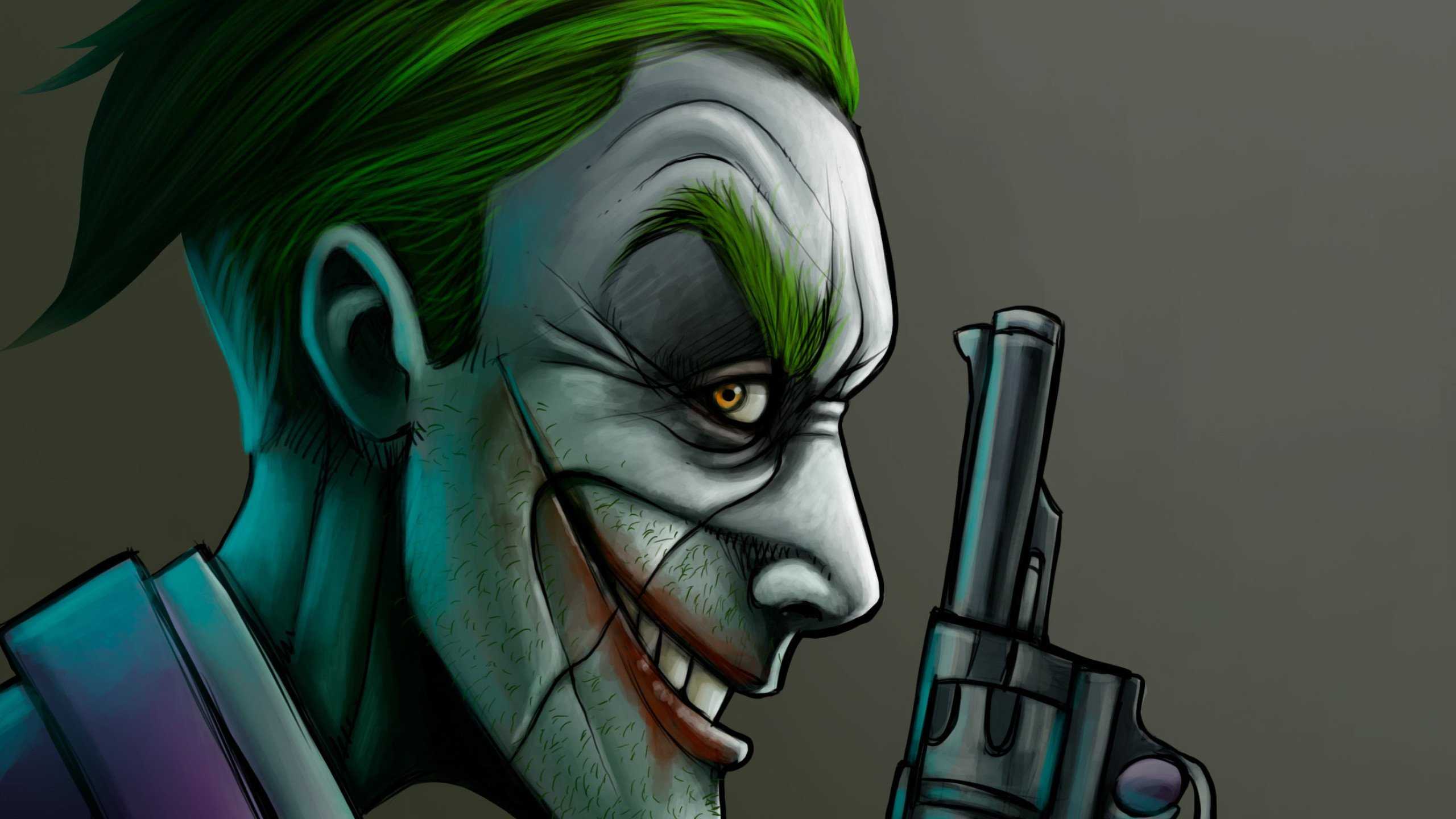 Joker With Gun HD Wallpaper (2560x1440)