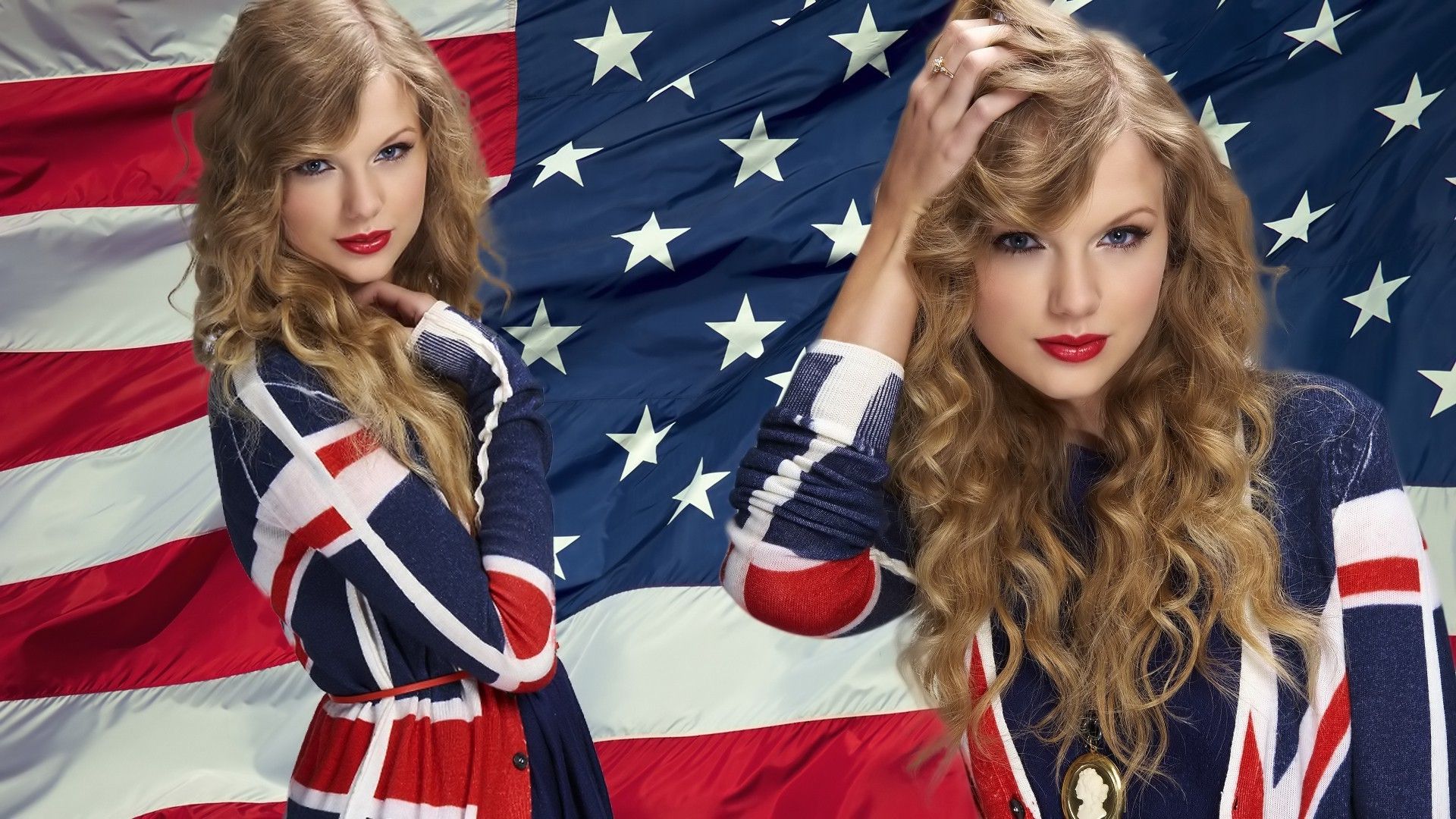 Taylor Swift, Women, American Flag, Blonde Wallpaper HD / Desktop