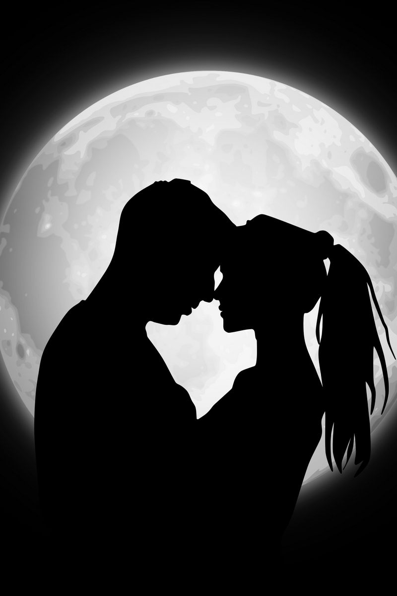 Wallpaper Couple, Silhouettes, Moon, Love Love Wallpaper HD For Mobile Wallpaper & Background Download