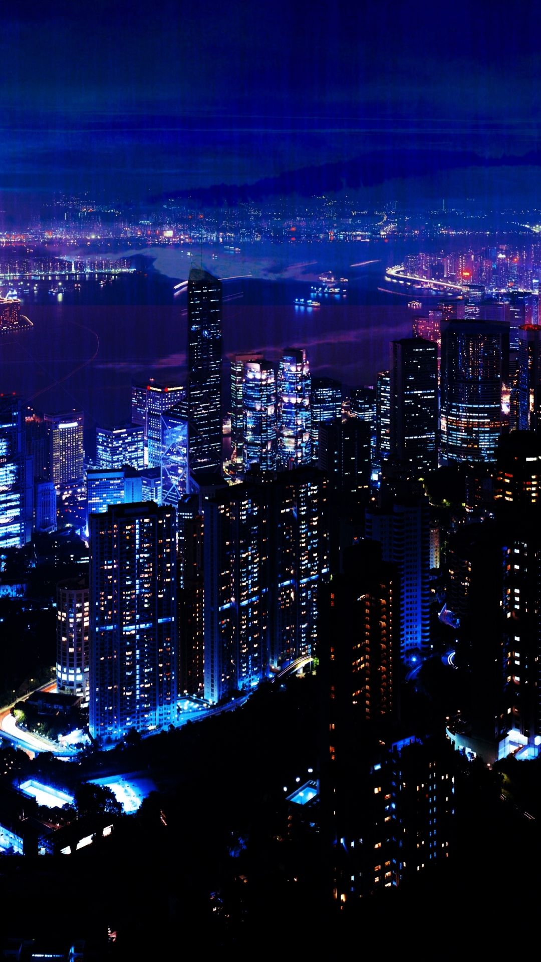 Night City Sky Skyscrapers iPhone 8 Wallpaper Free Download