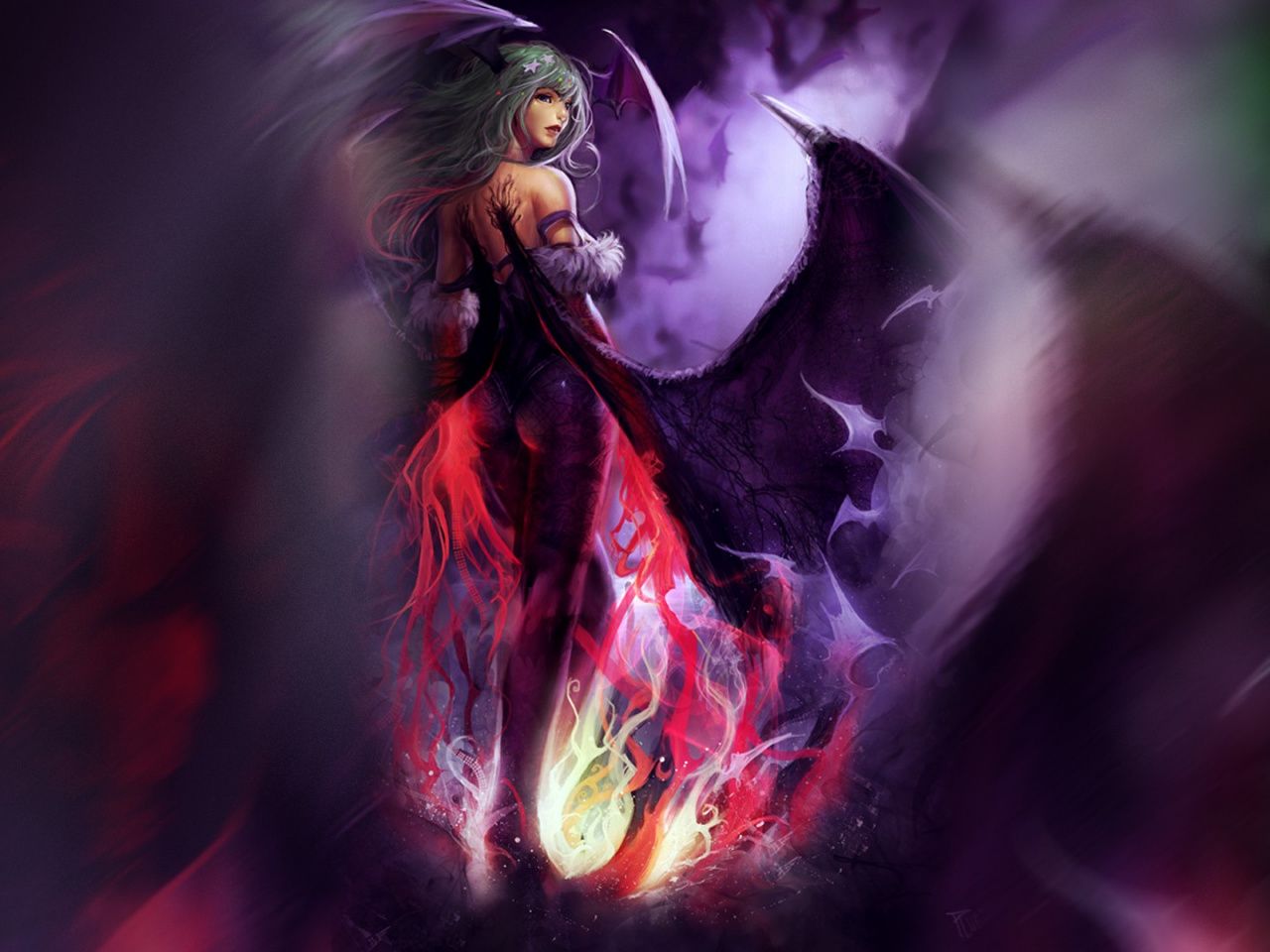 Darkness, Purple, Darkstalkers Video Game, Supernatural Demon Girl Anime Wallpaper & Background Download