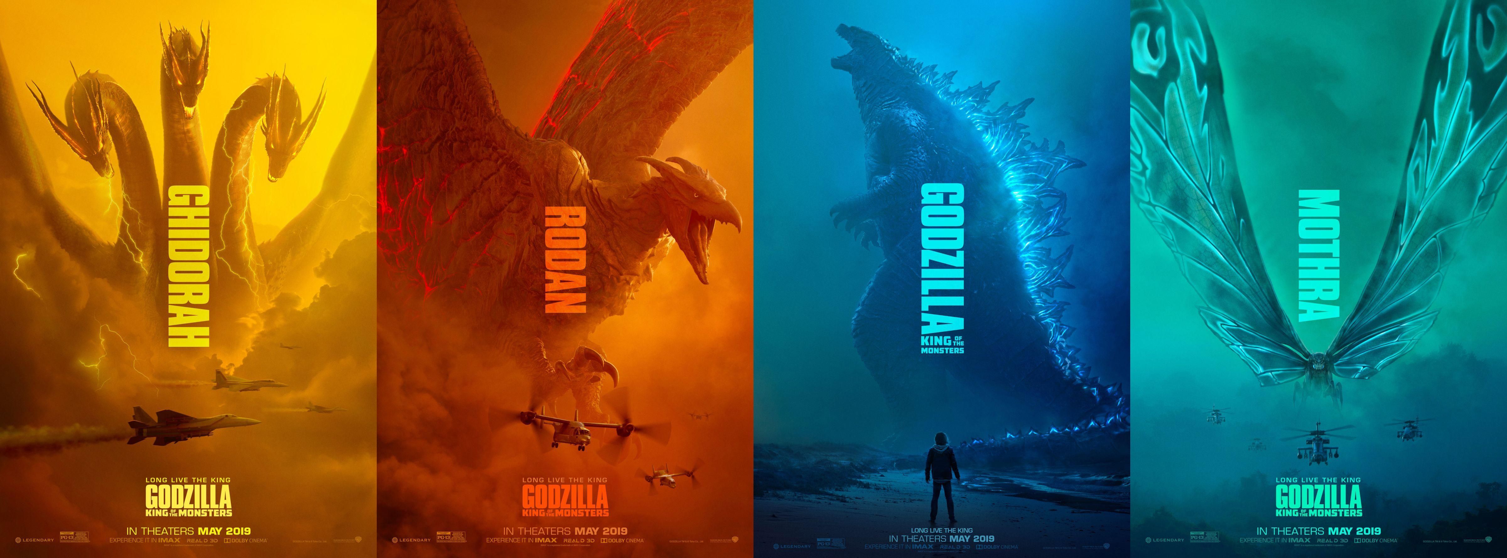 I made an Ultra Wide wallpaper from the Godzilla posters