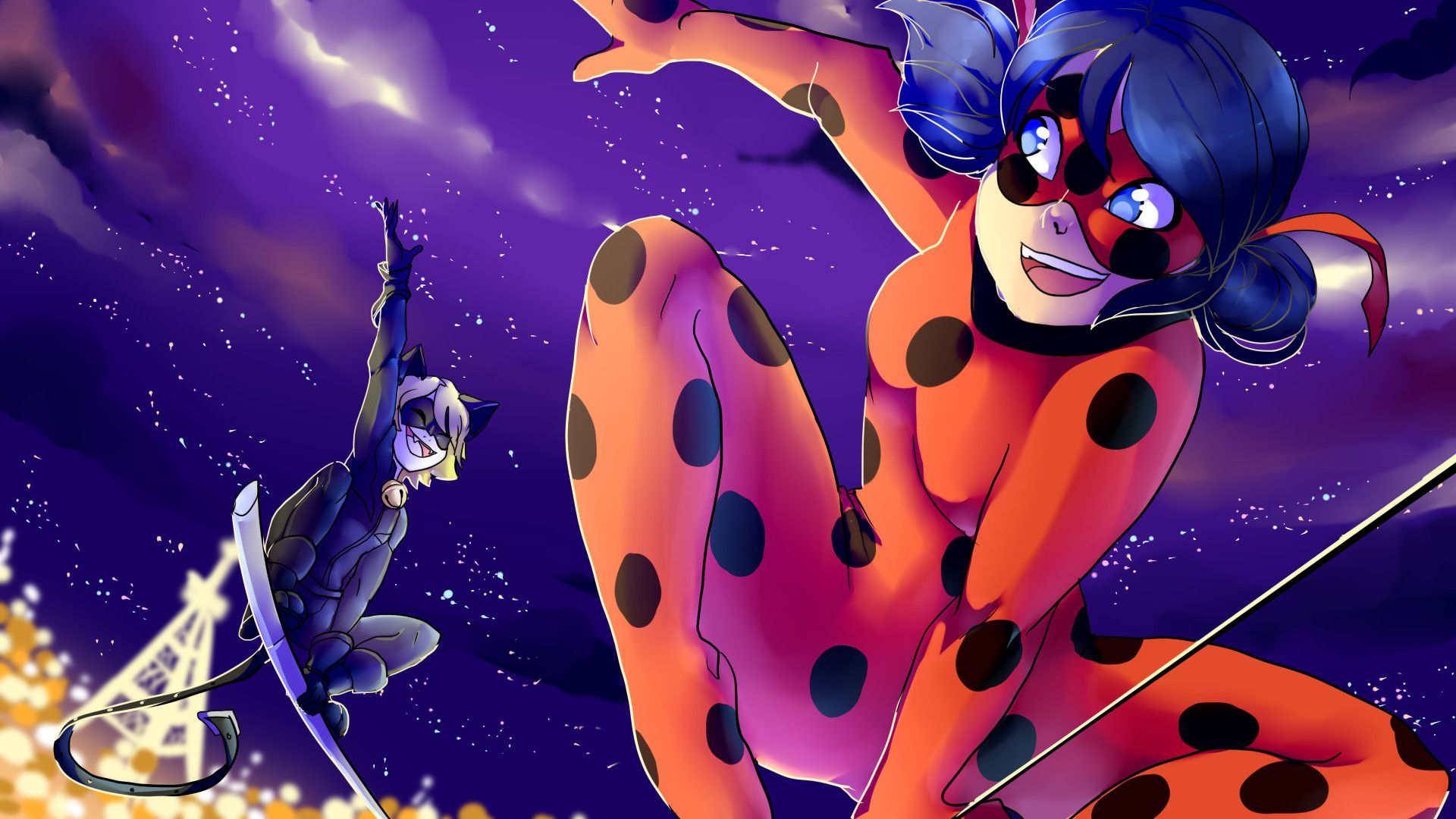 Miraculous Tales of Ladybug Cat Noir Wallpaper