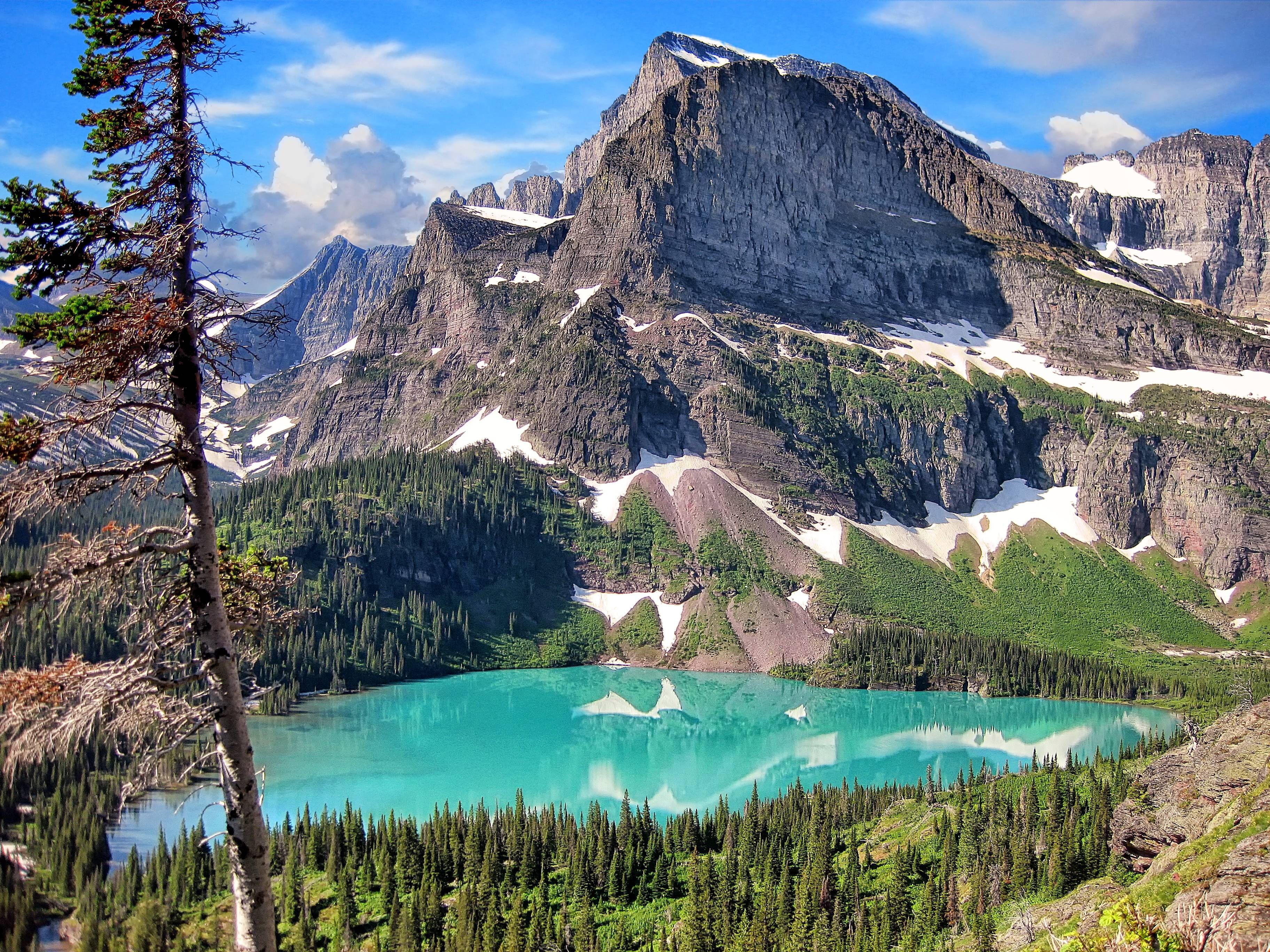 glacier, National, Park, Mountains, Lake, Landscape Wallpaper HD