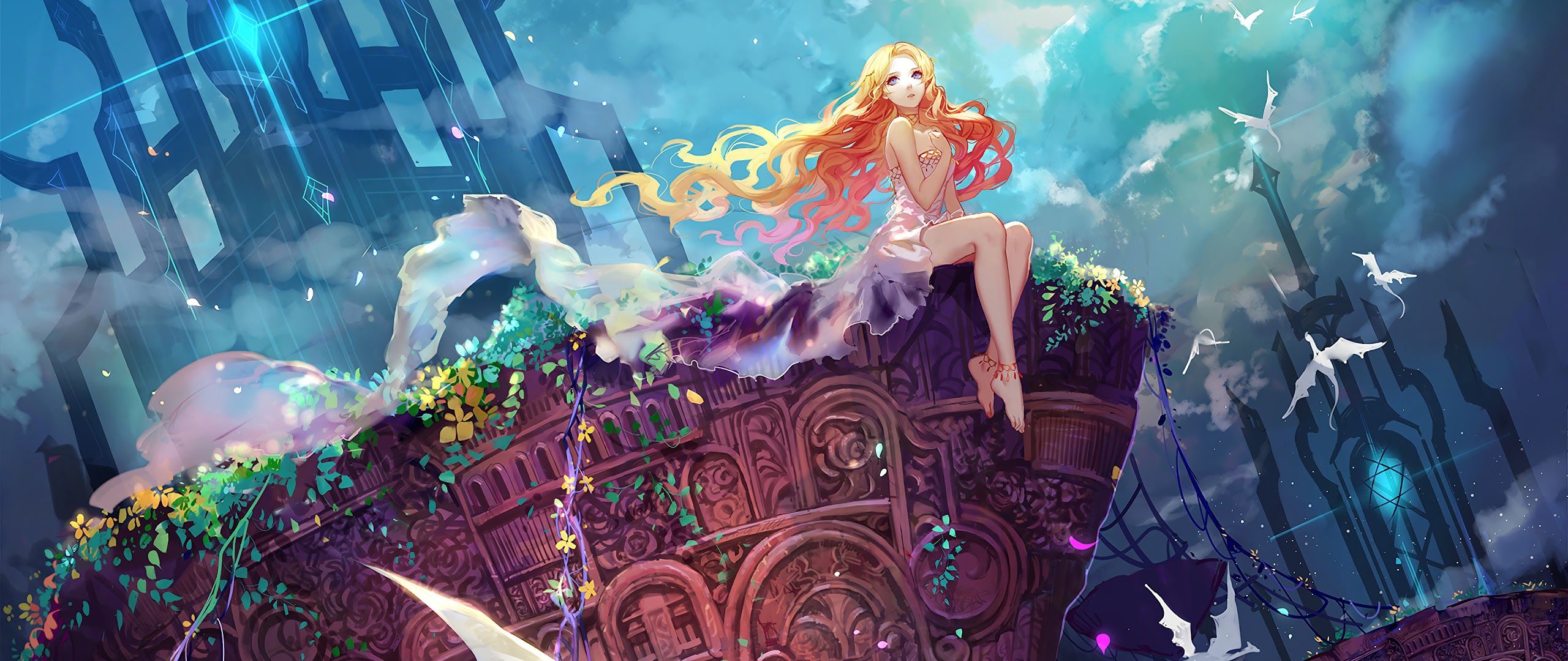 Fantasy Blonde Girl Anime 4K Wallpaper