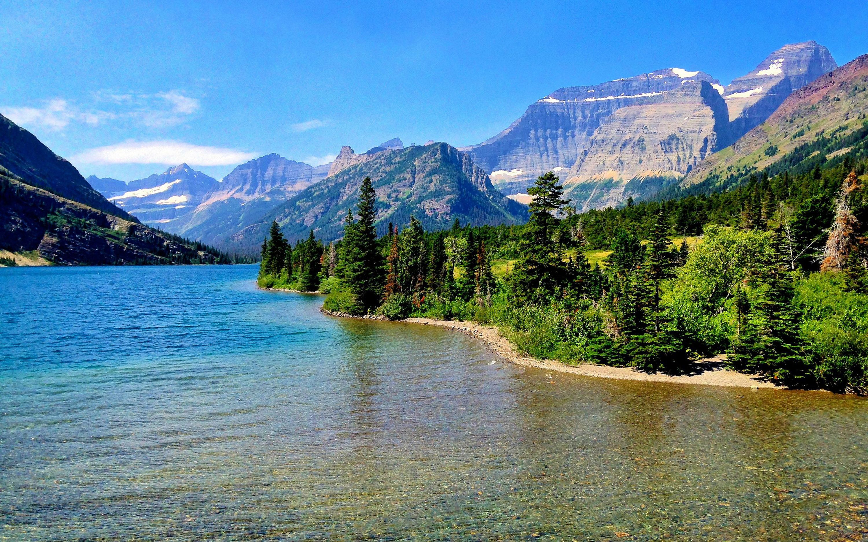 Cosley Lake Glacier National Park Montana Usa Desktop Wallpaper