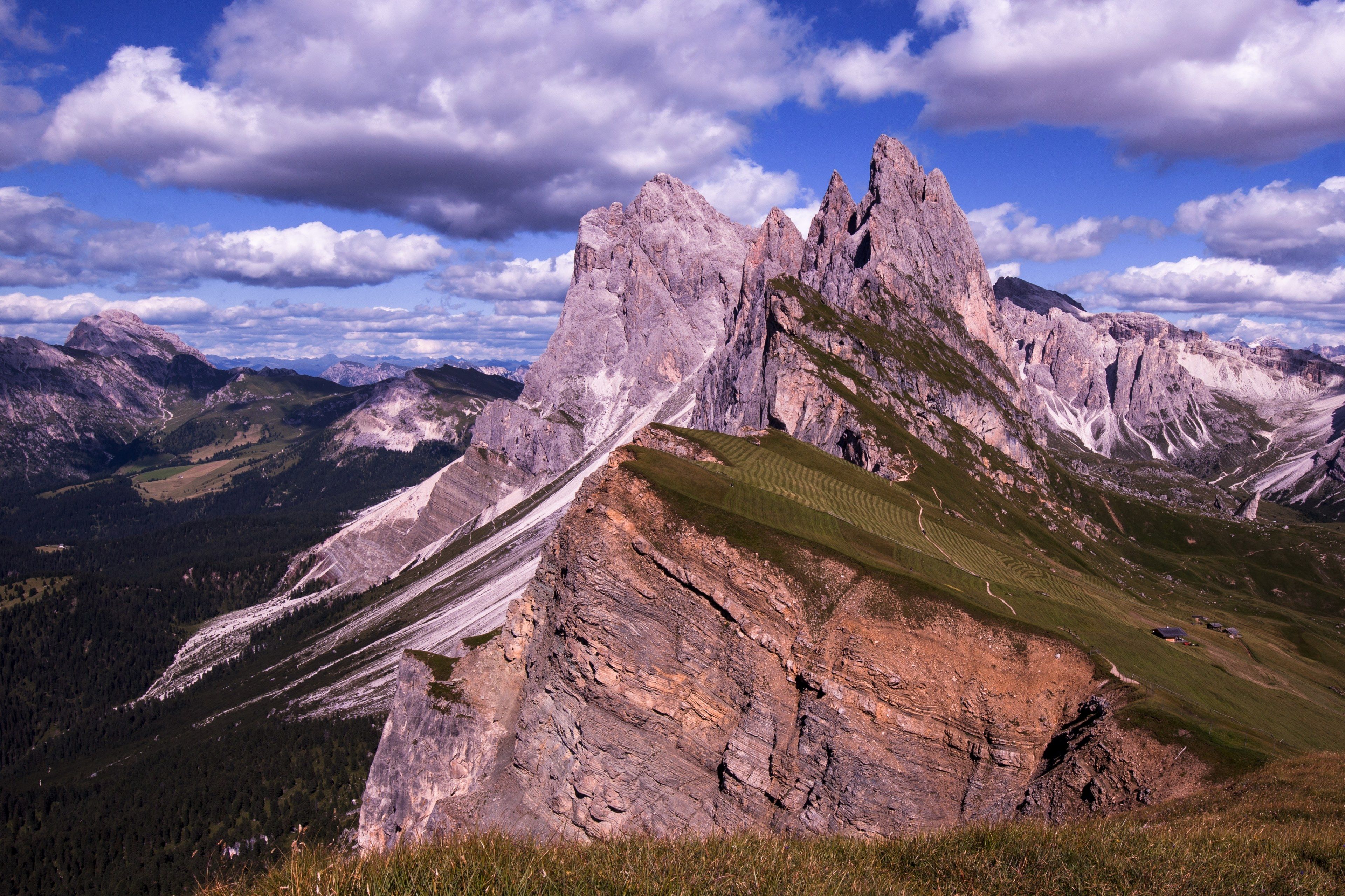 majestic mountain peaks in the seceda countrysiderocky highlands