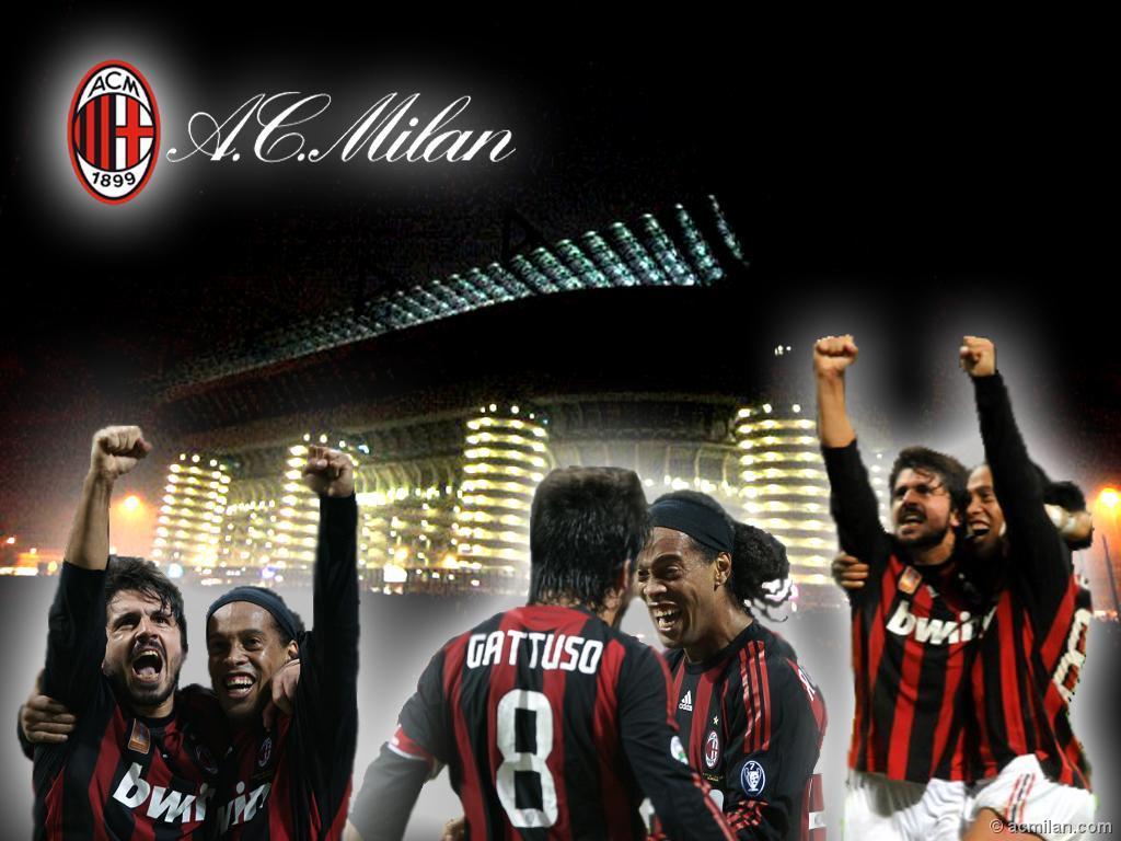 Ronaldinho and Gattuso two great players of AC Milan