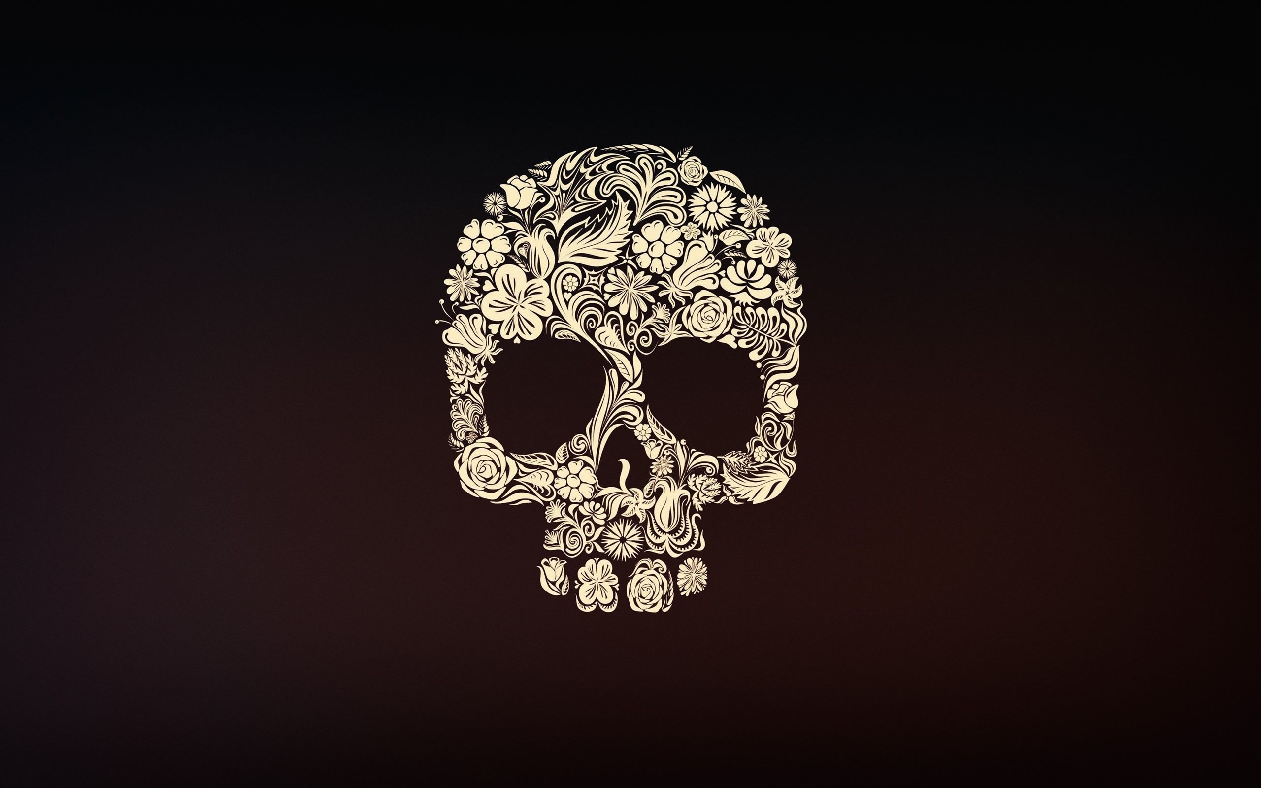Skull With Flower Wallpapers - Wallpaper Cave