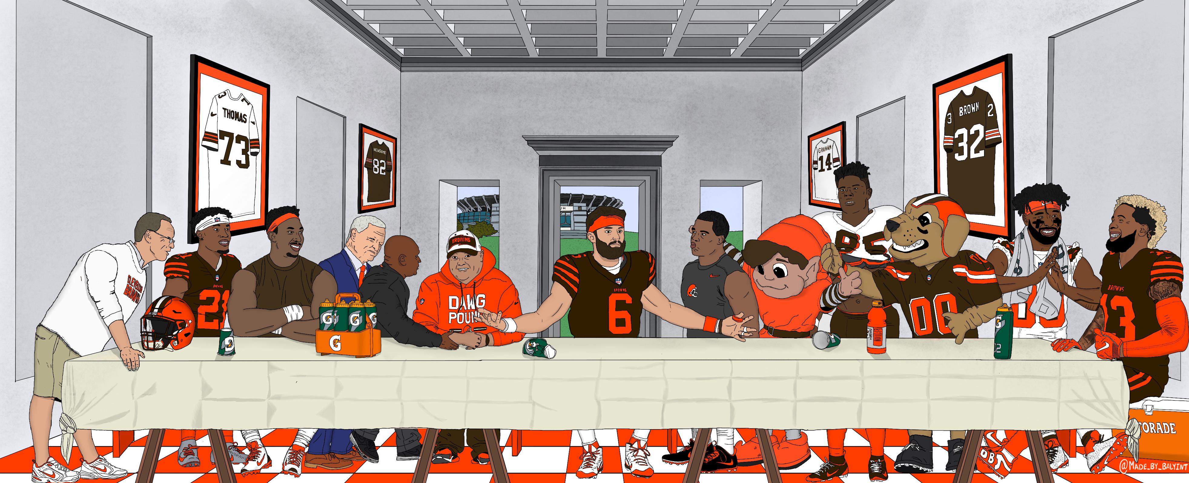COMPLETED. Cleveland Browns Last Supper Wallpaper