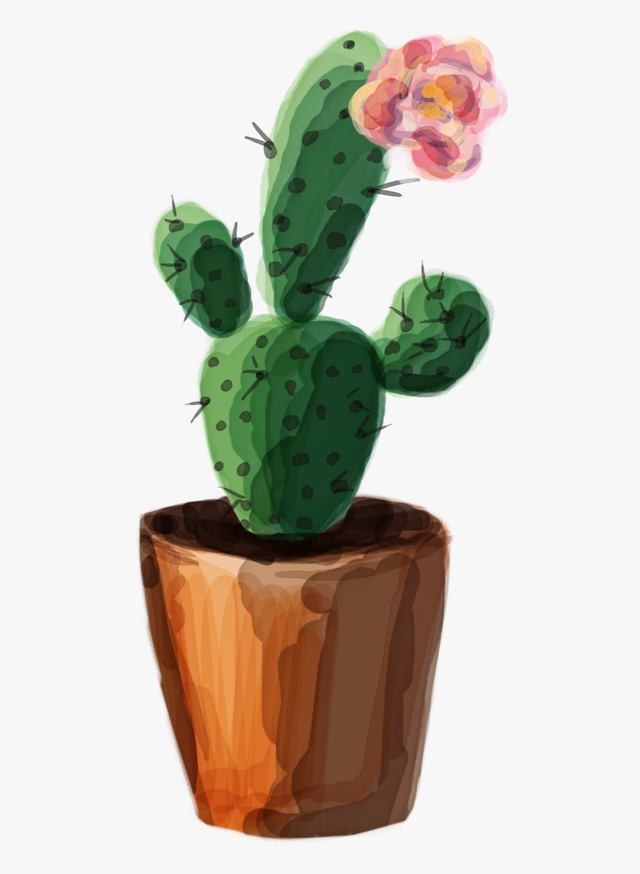 Aesthetic Cute Cartoon Cactus Wallpaper