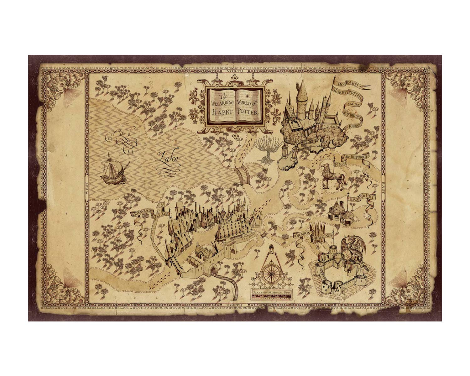 Imod Harry Potter Marauder's Map Poster On Silk Fabric