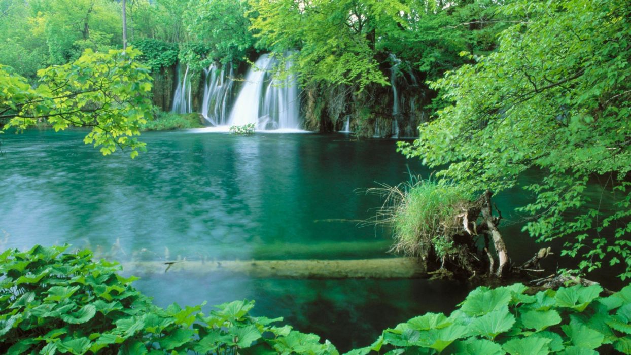 Landscapes Croatia lakes waterfalls National Park plitvice
