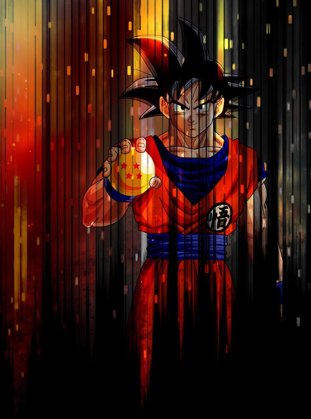 Son Goku holding 4 star Dragonball HD wallpaper