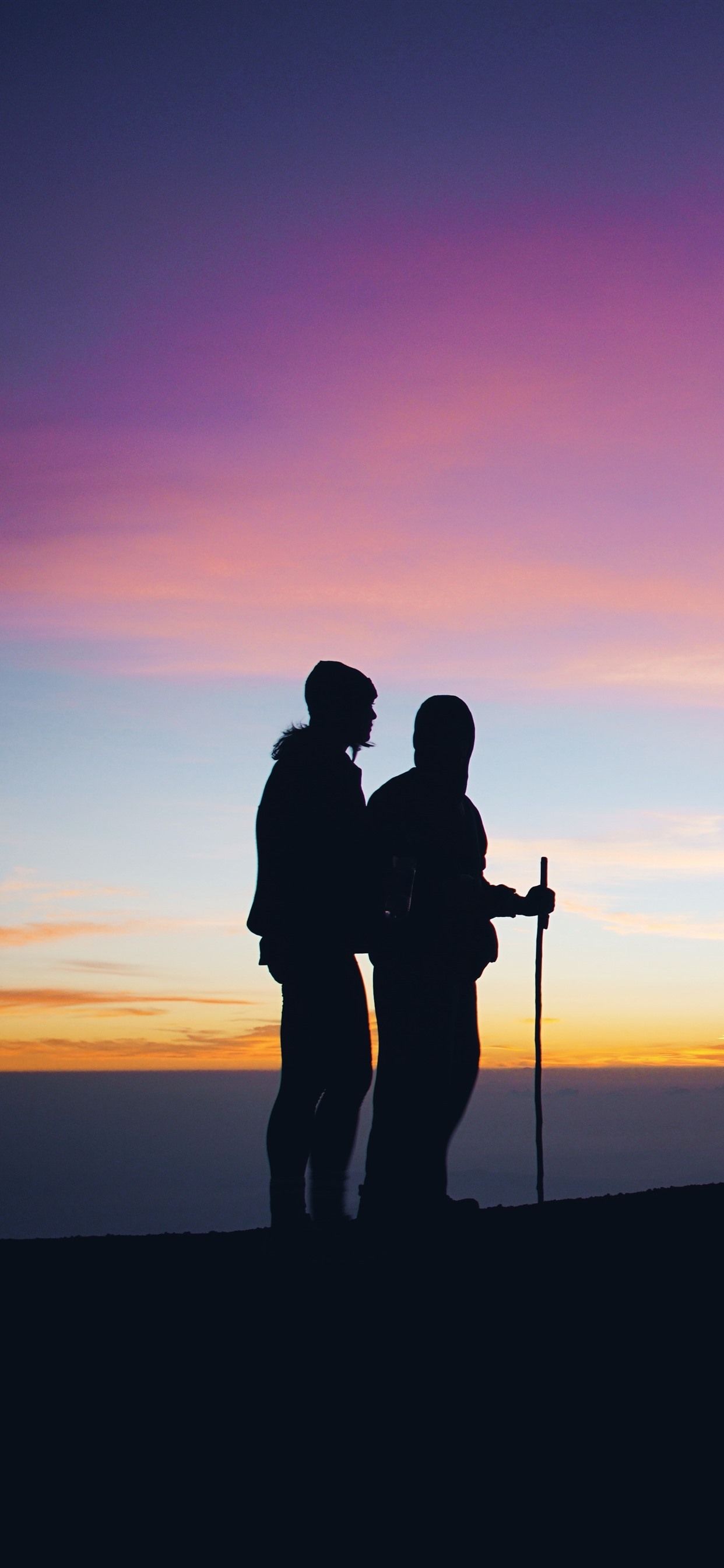 Tourism, person, silhouettes, sky, sunset 1242x2688 iPhone 11 Pro