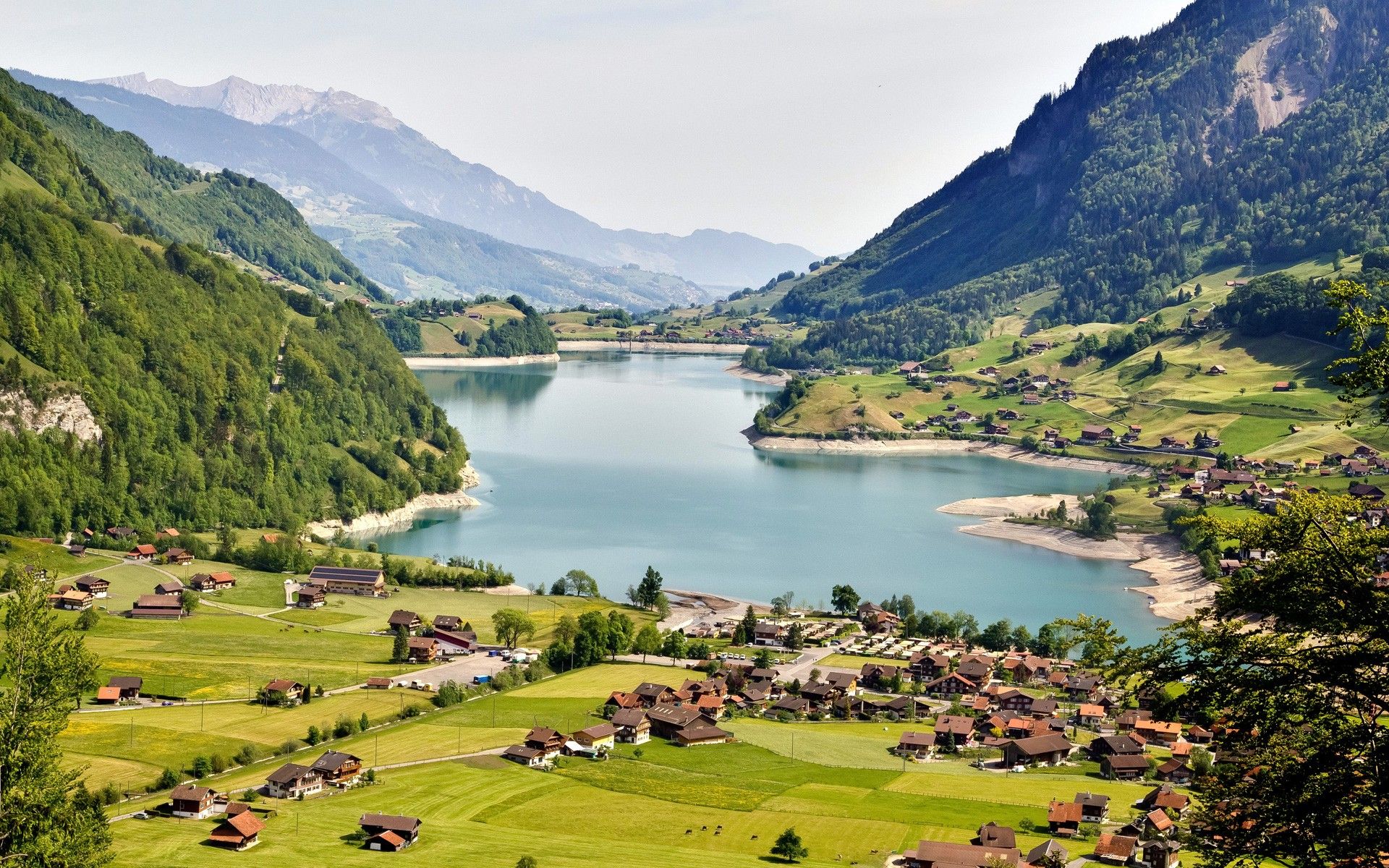 mountains, landscapes, lakes, Alps wallpaper