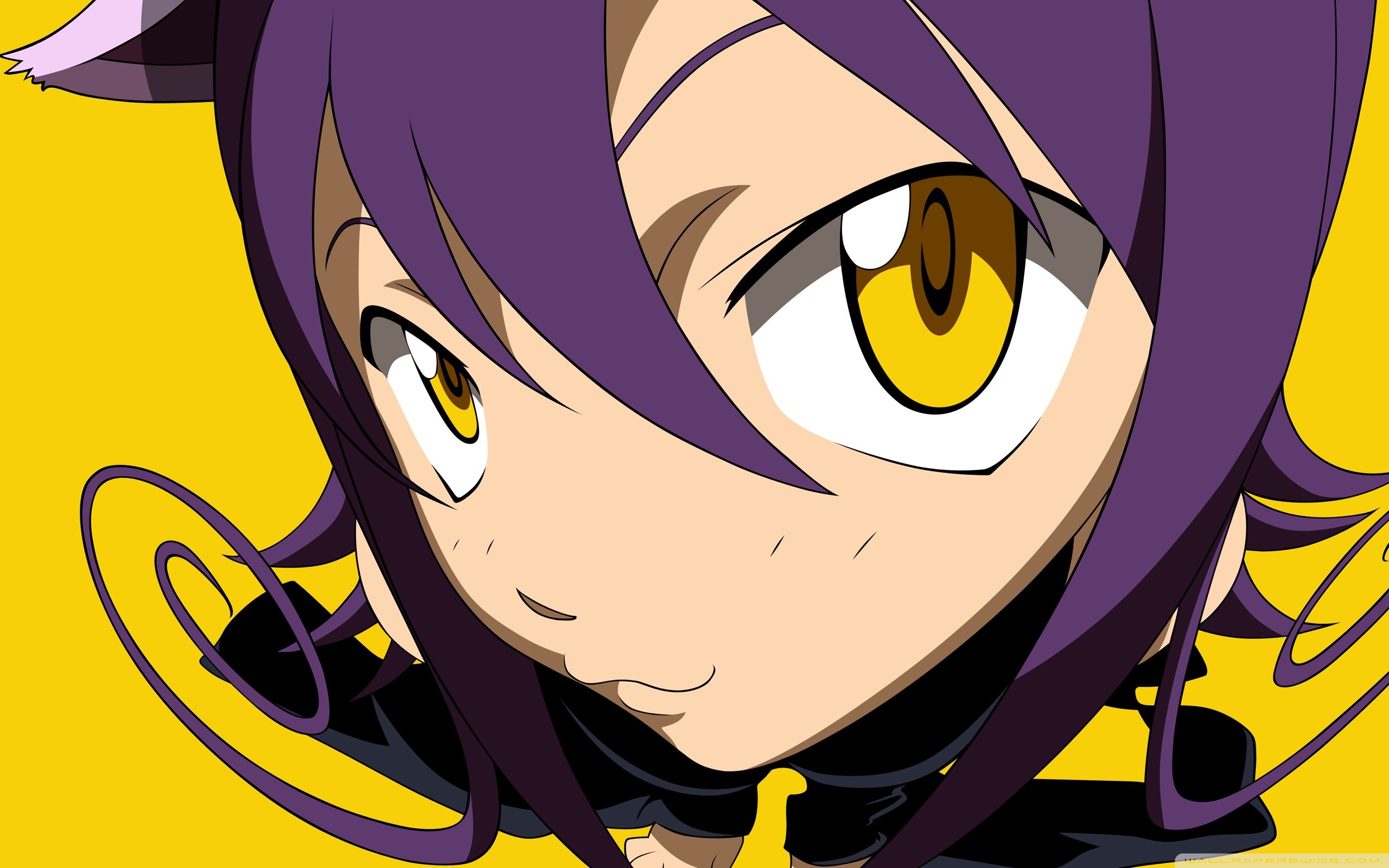Anime Girl With Yellow Eyes Ultra HD Desktop Background Wallpaper