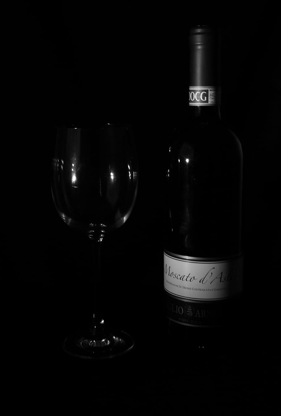 HD wallpaper: wine, glass, black and white, low key, dark, drink