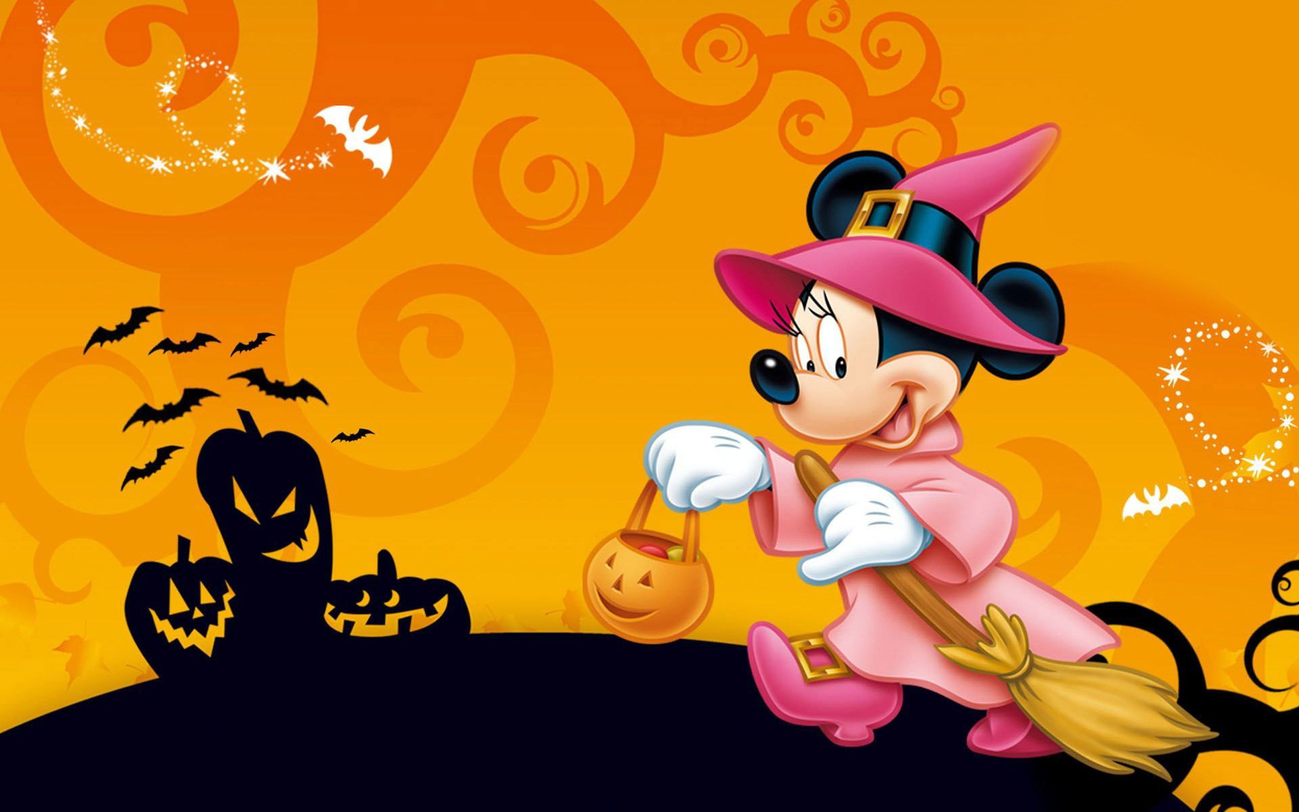 Mickey Mouse Halloween Pumpkin Lantern Celebration HD Wallpaper