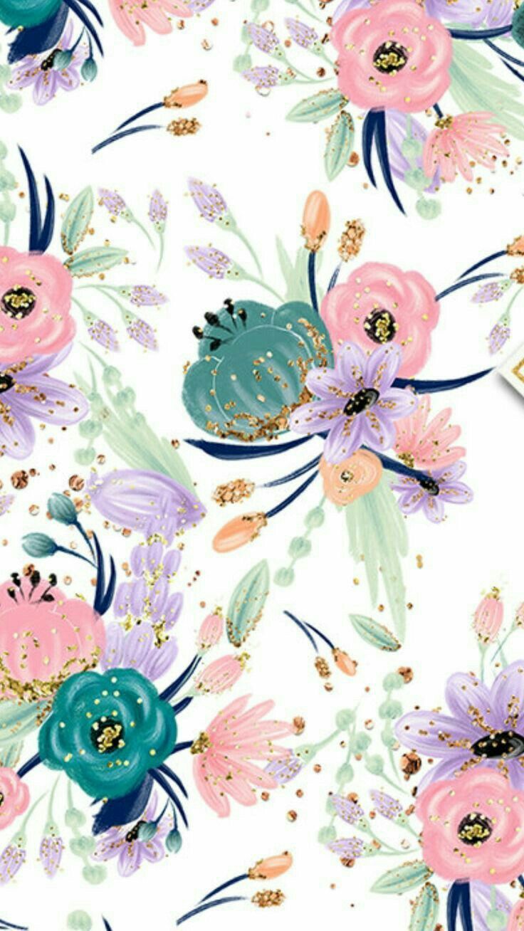 Spring flower pattern / spring pattern iPhone wallpaper