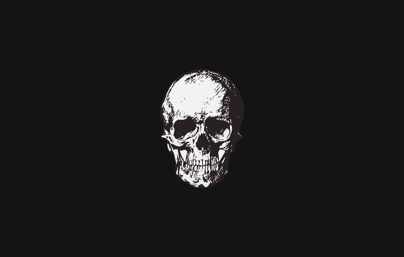 Wallpaper simple, skull, minimalism, sake, black background